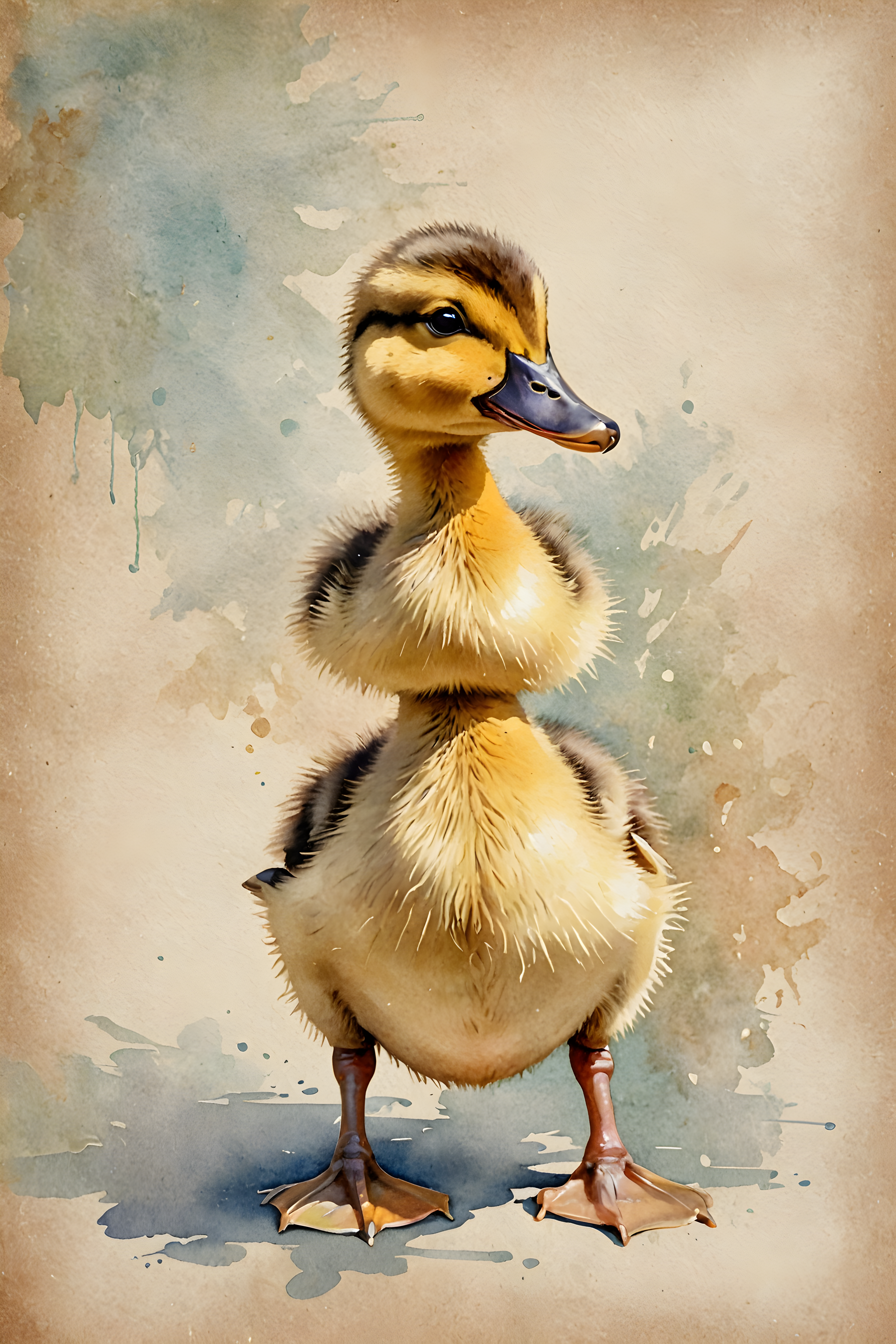 Duckling — Watercolor (Playful)