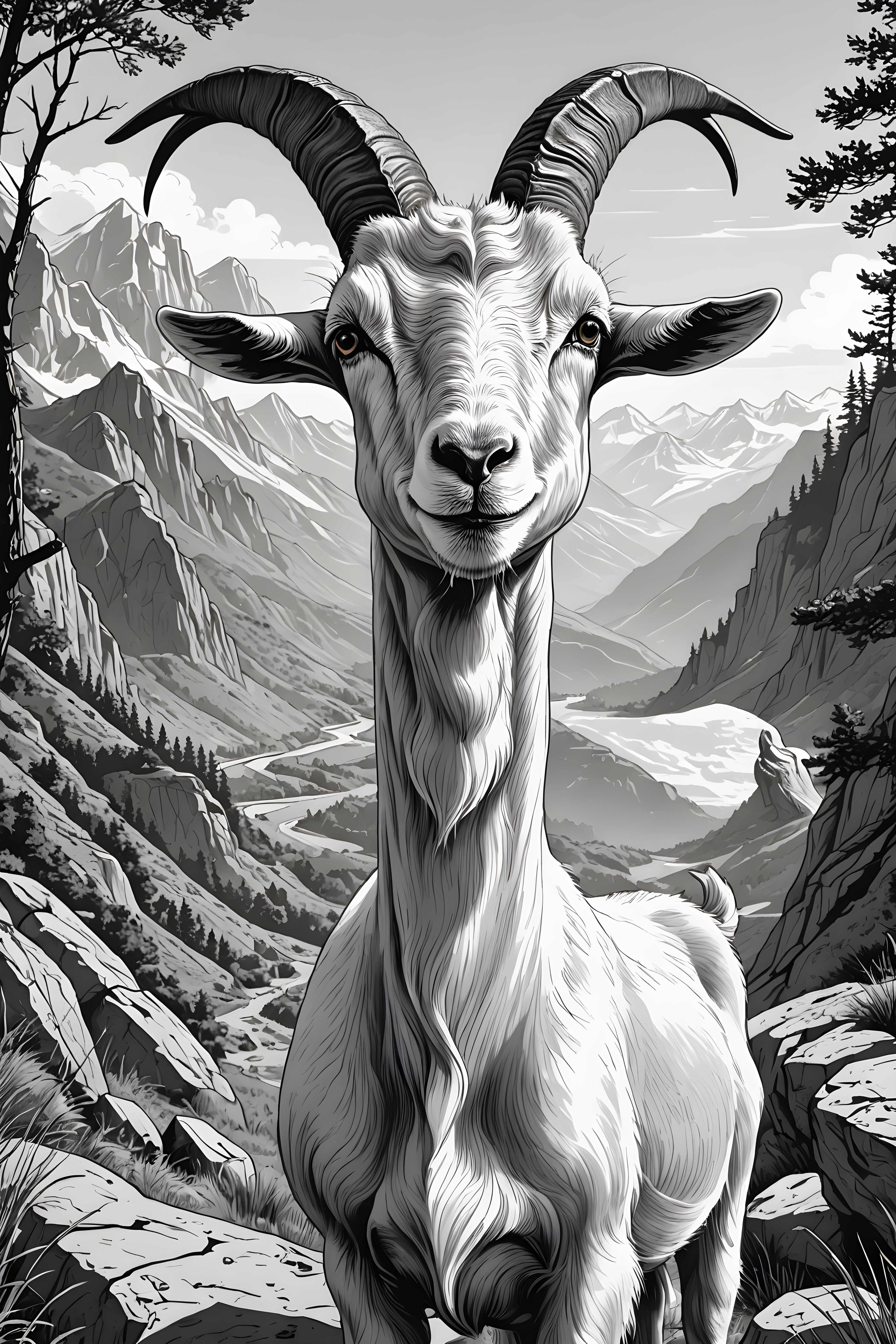 Goat — Line Art (Motivational)