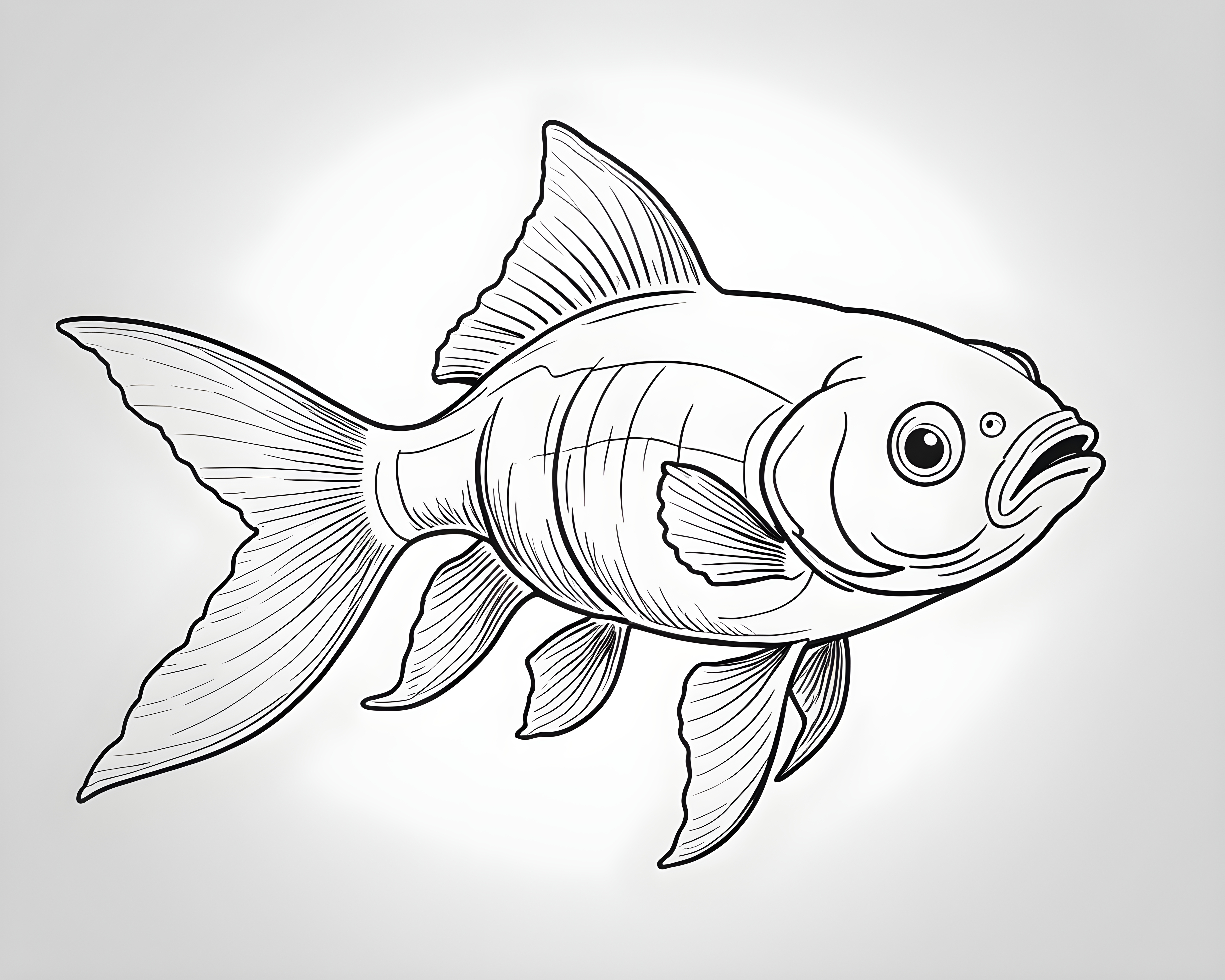 Goldfish — Minimalist Line Art (Happy)