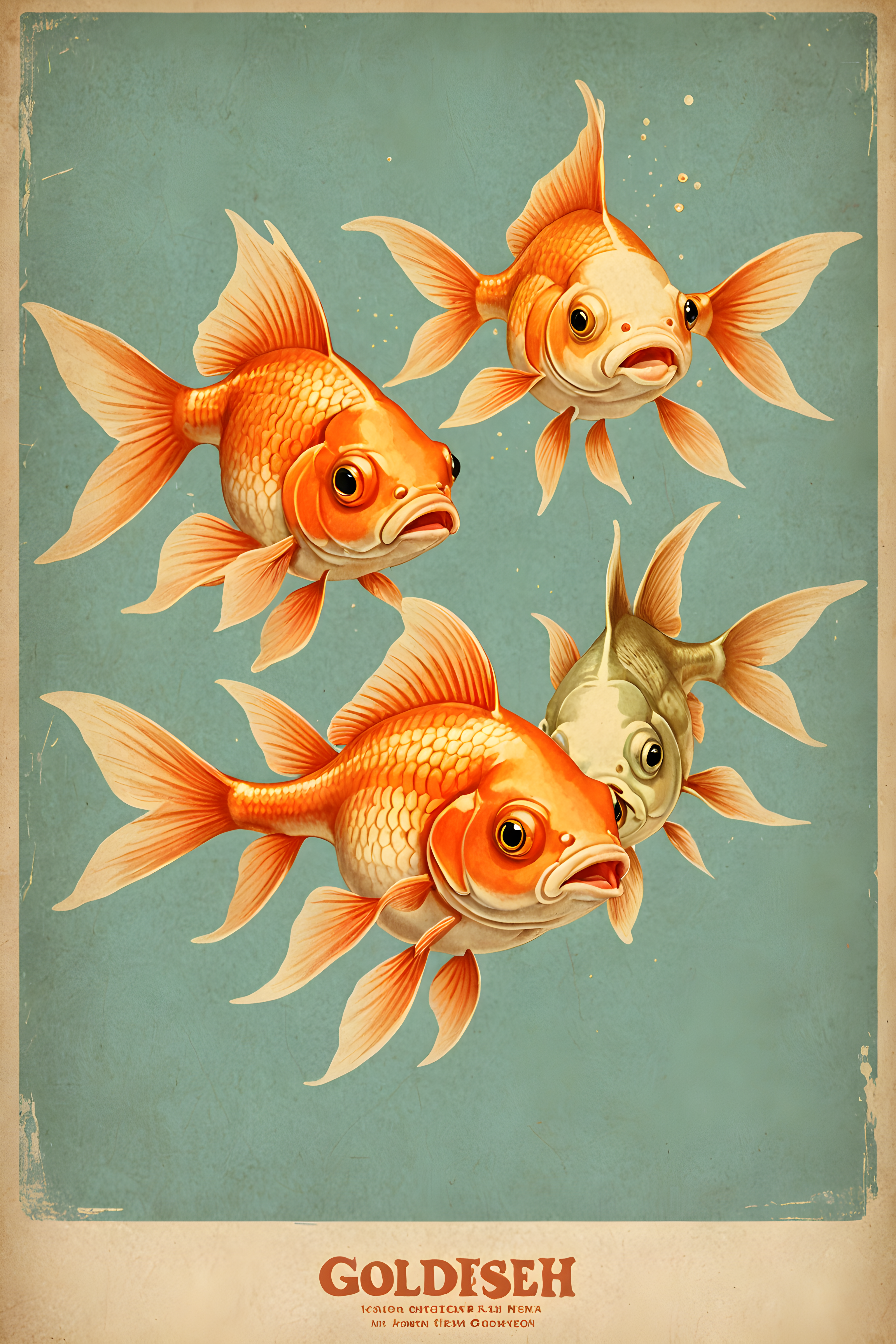 Goldfish — Vintage Poster (Cute)