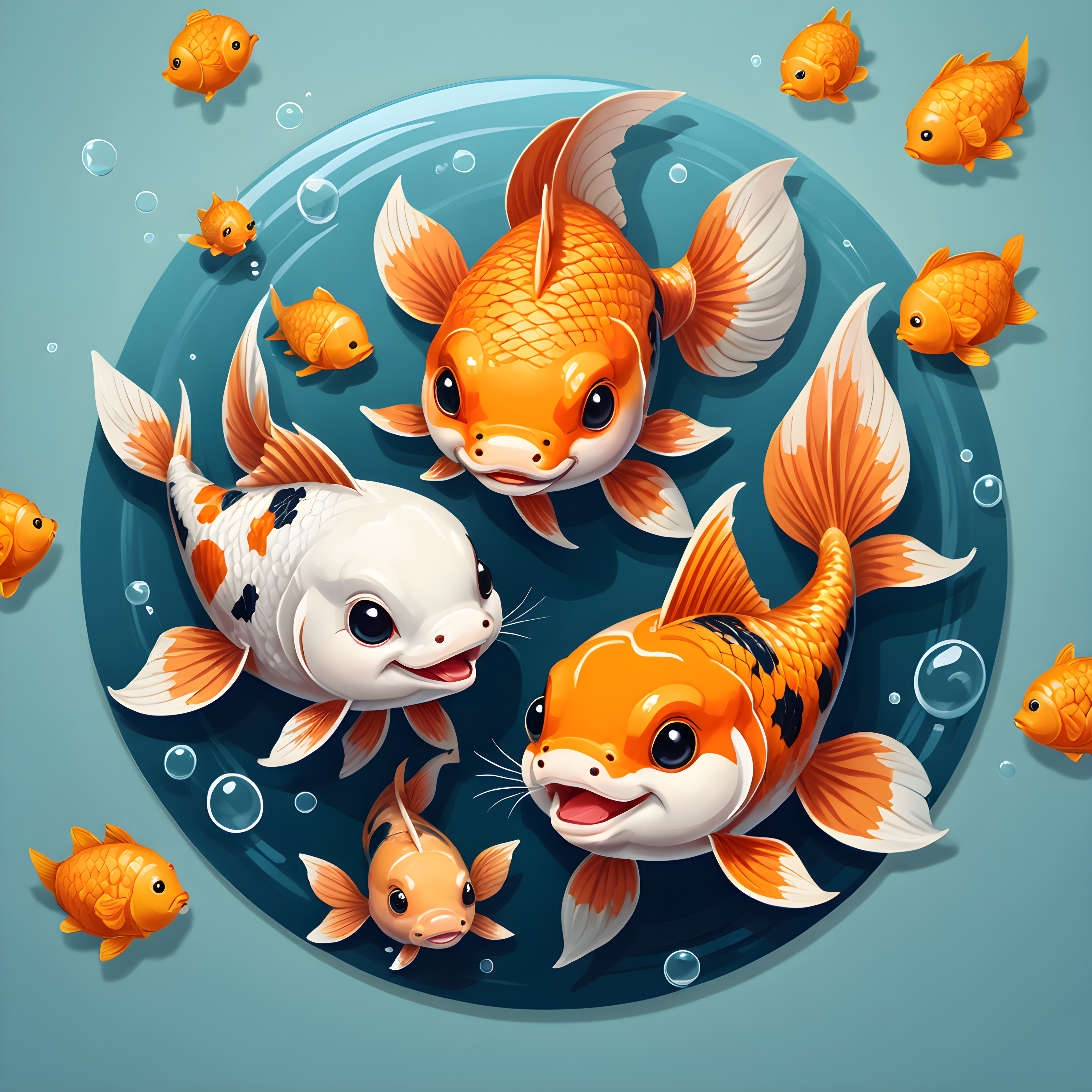 Koi Fish — Cartoon / Kawaii (Happy)