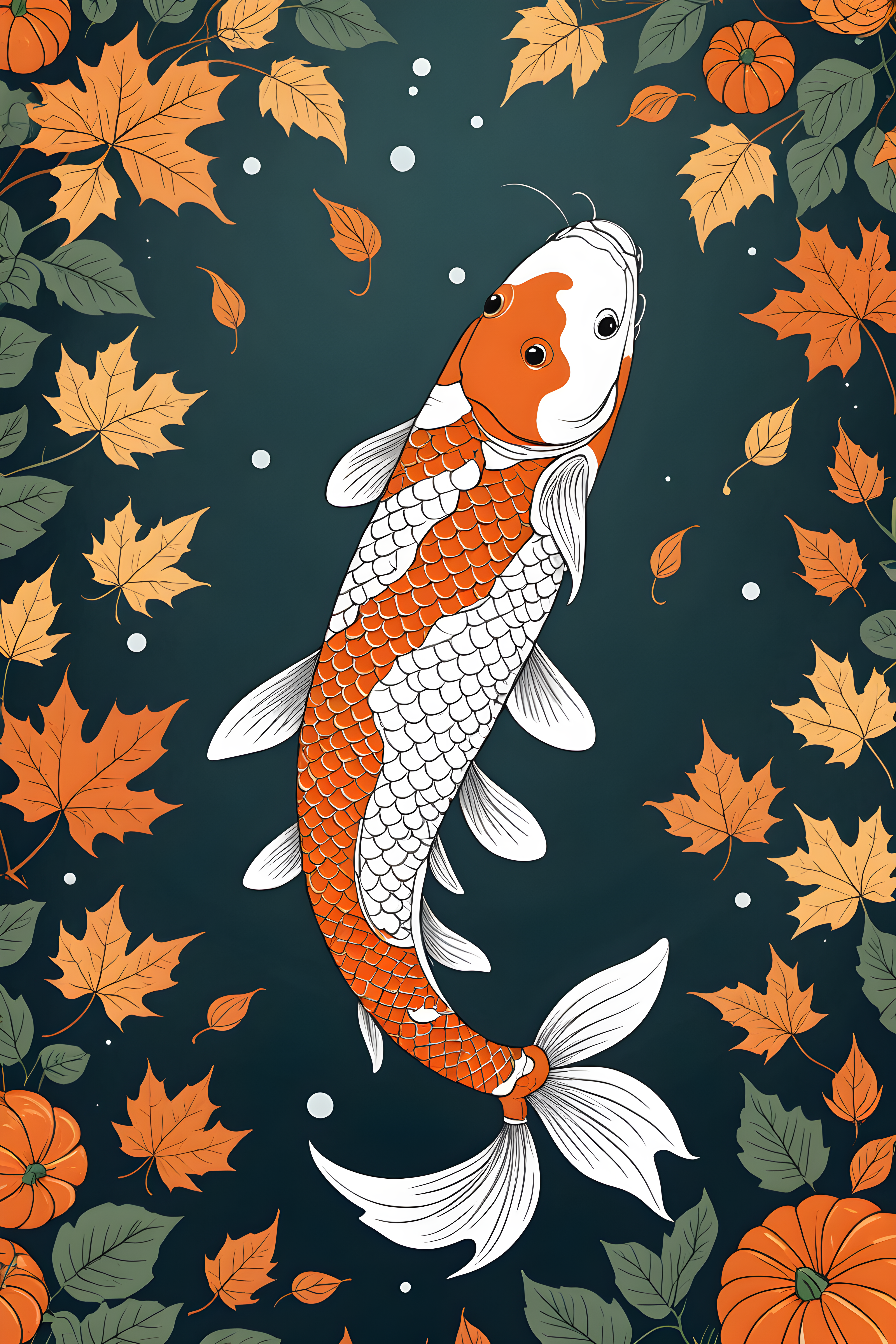 Koi Fish — Line Art (Seasonal)