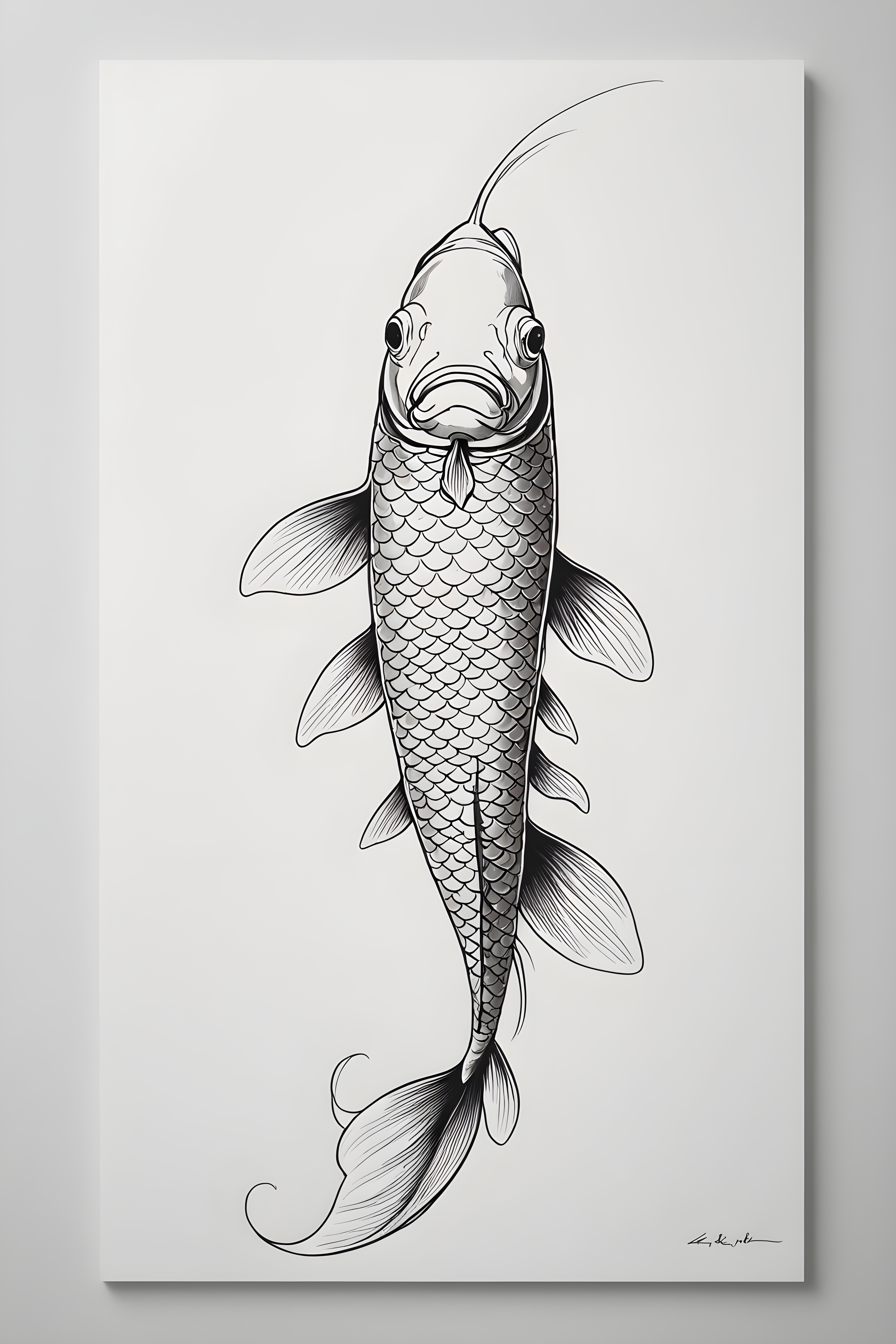 Koi Fish — Minimalist Line Art (Motivational)