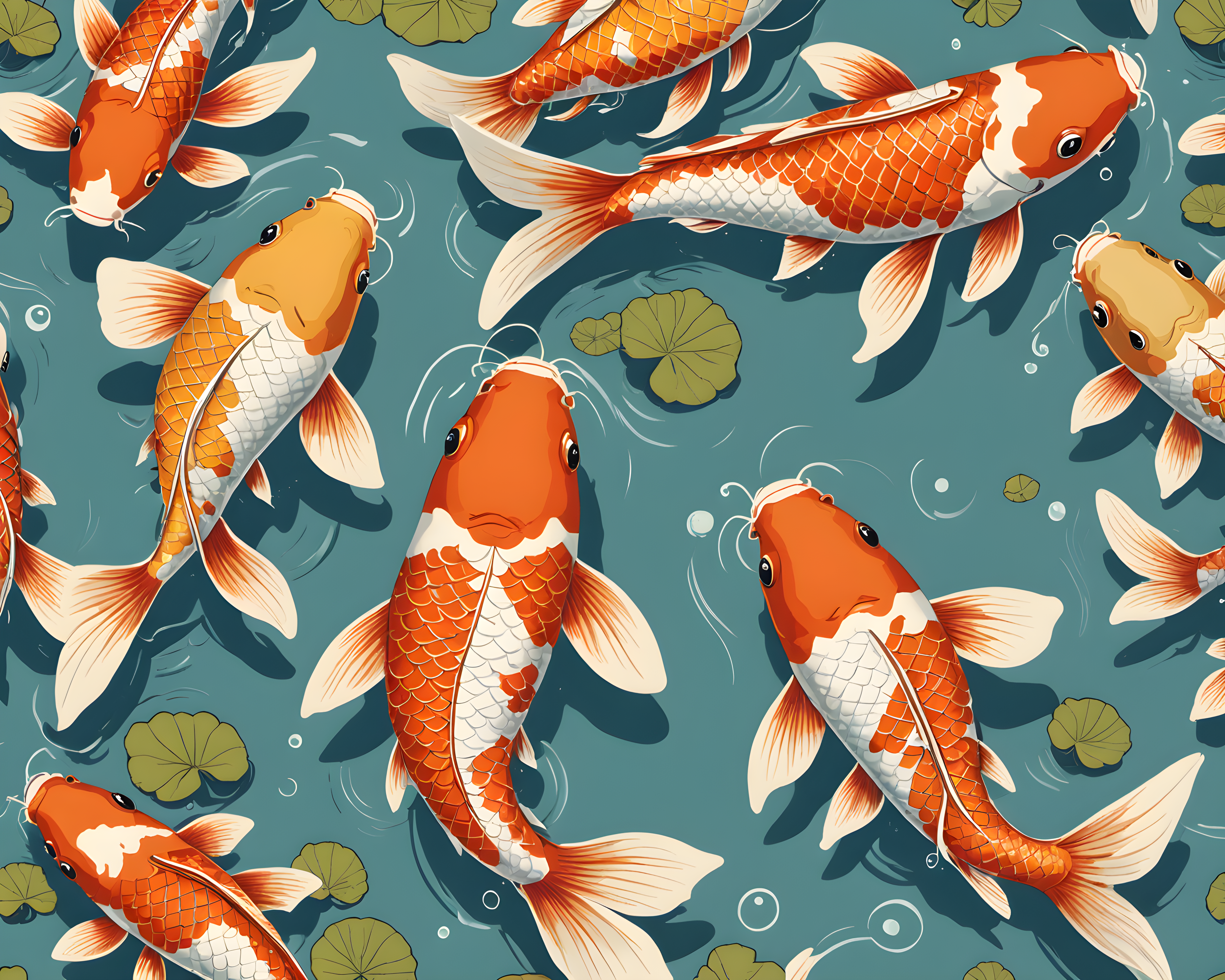 Koi Fish — Retro (Cute)