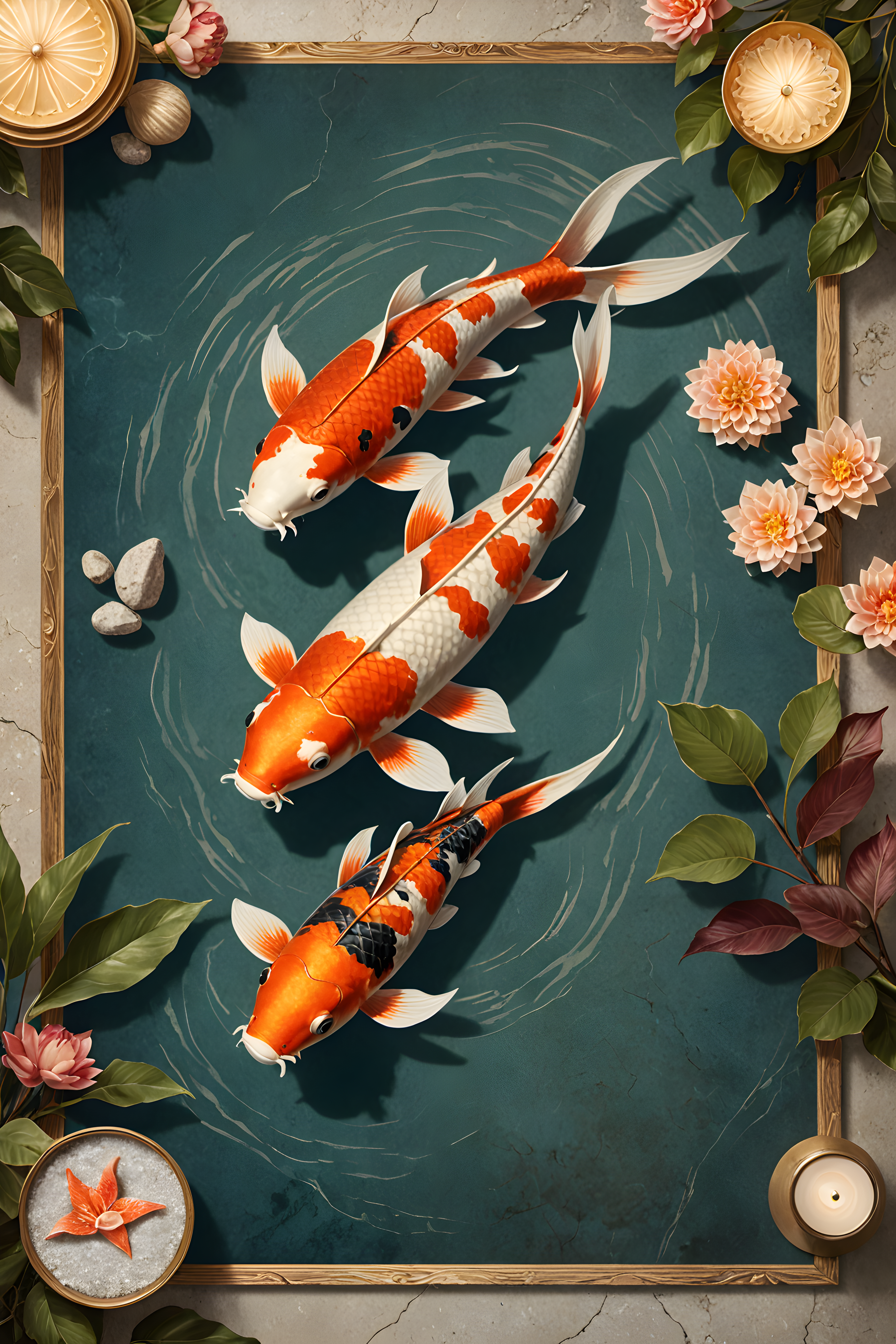 Koi Fish — Vintage Poster (Luxury)