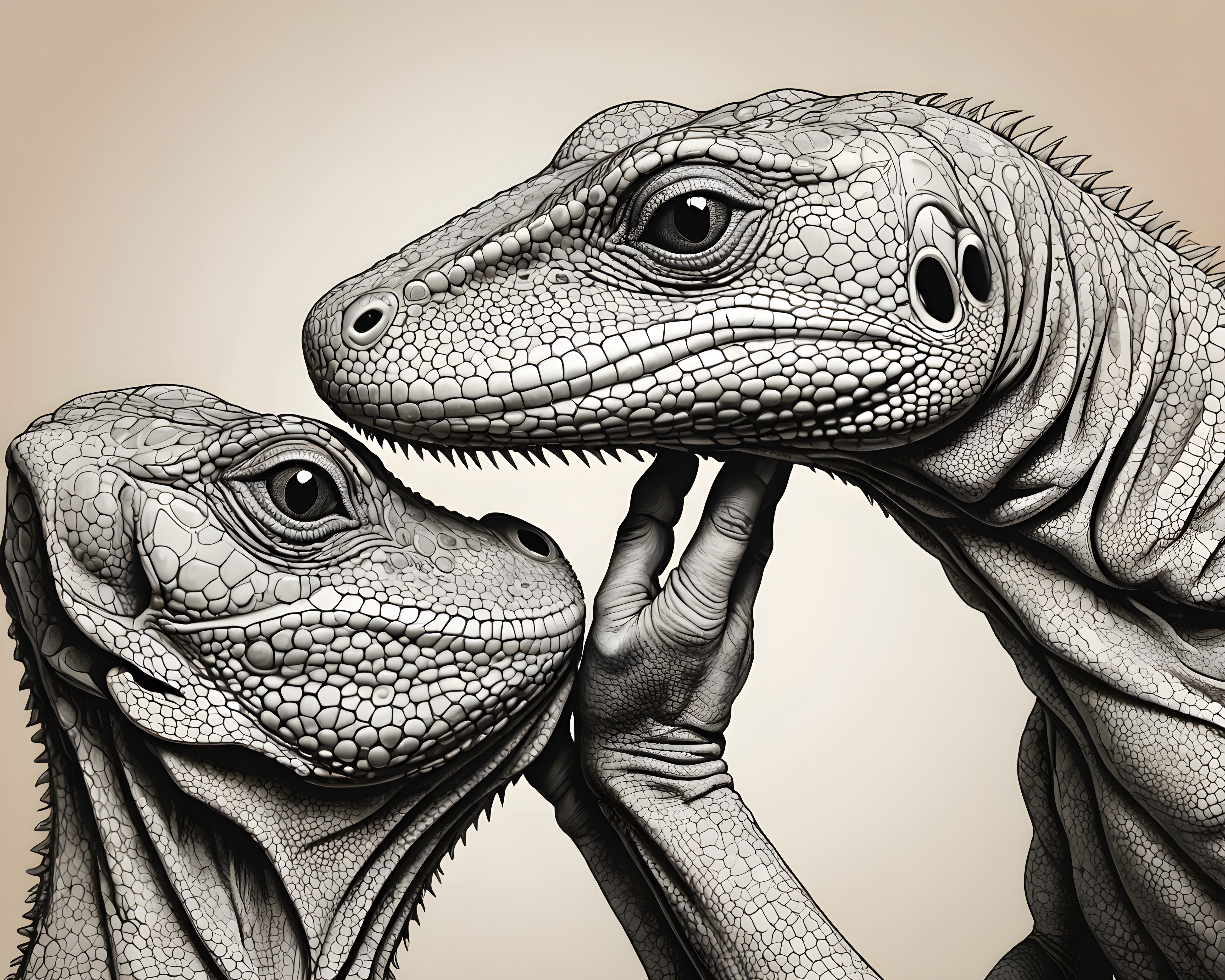 Lizard — Line Art (Romantic)