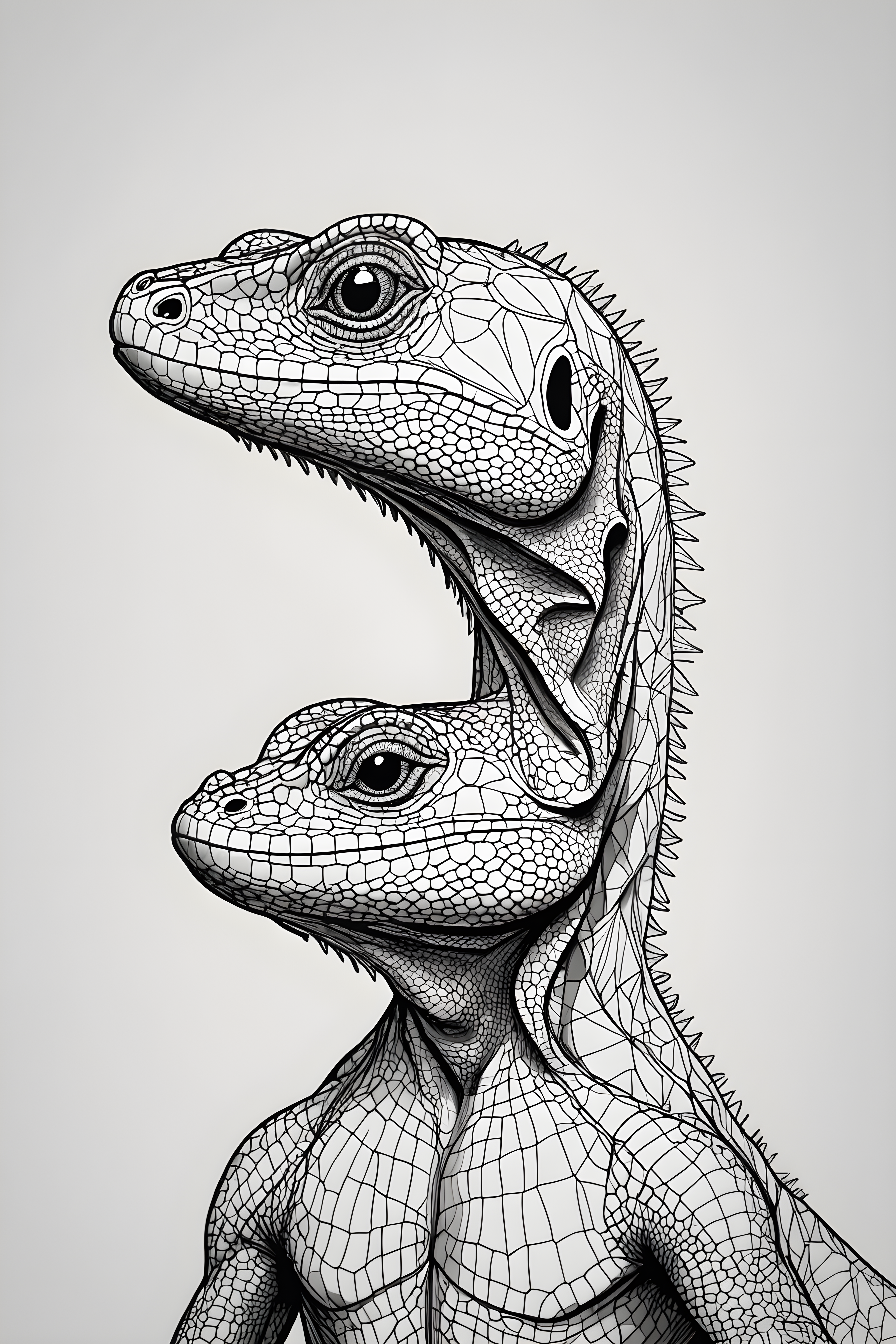 Lizard — Minimalist Line Art (Fantasy)