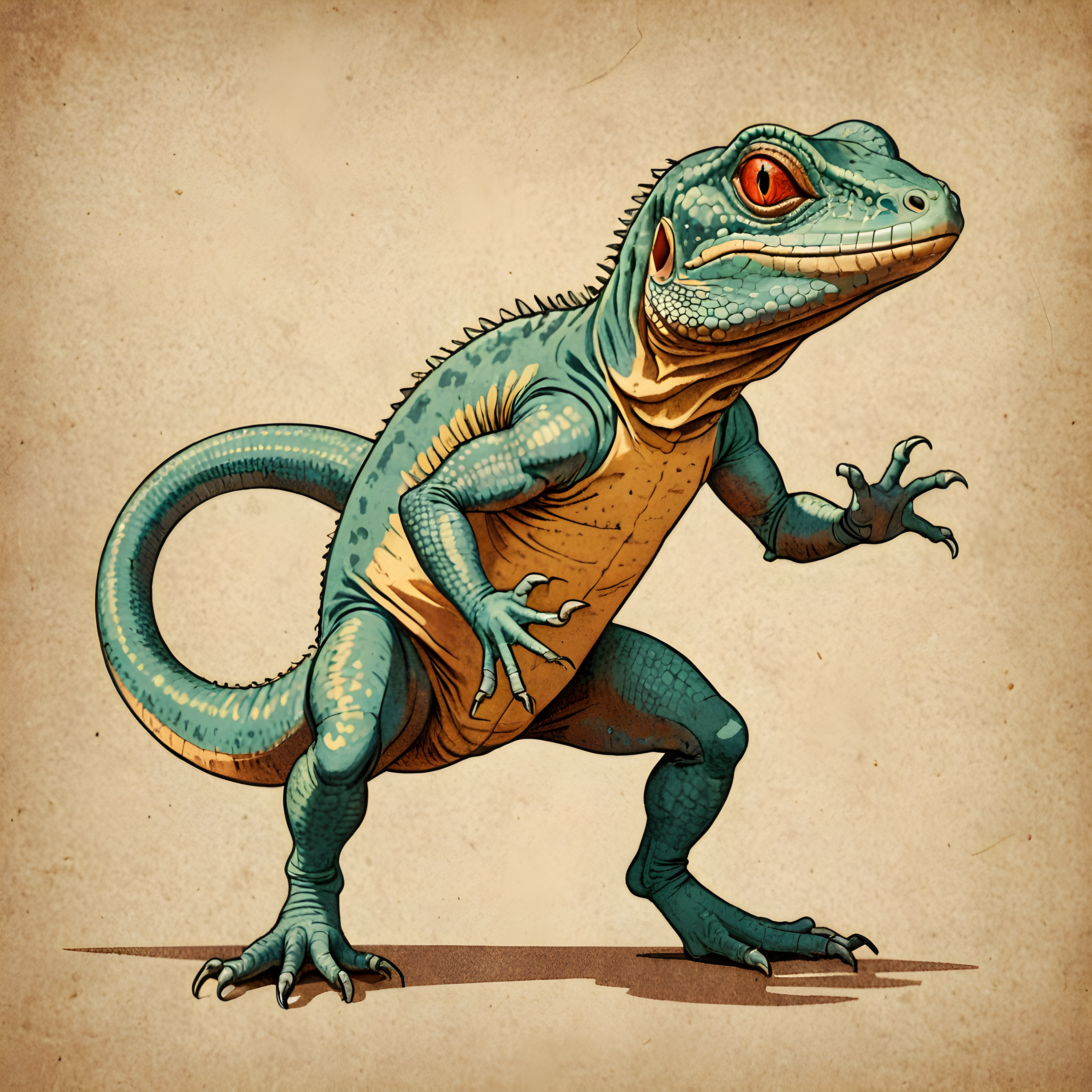 Lizard — Vintage Poster (Playful)