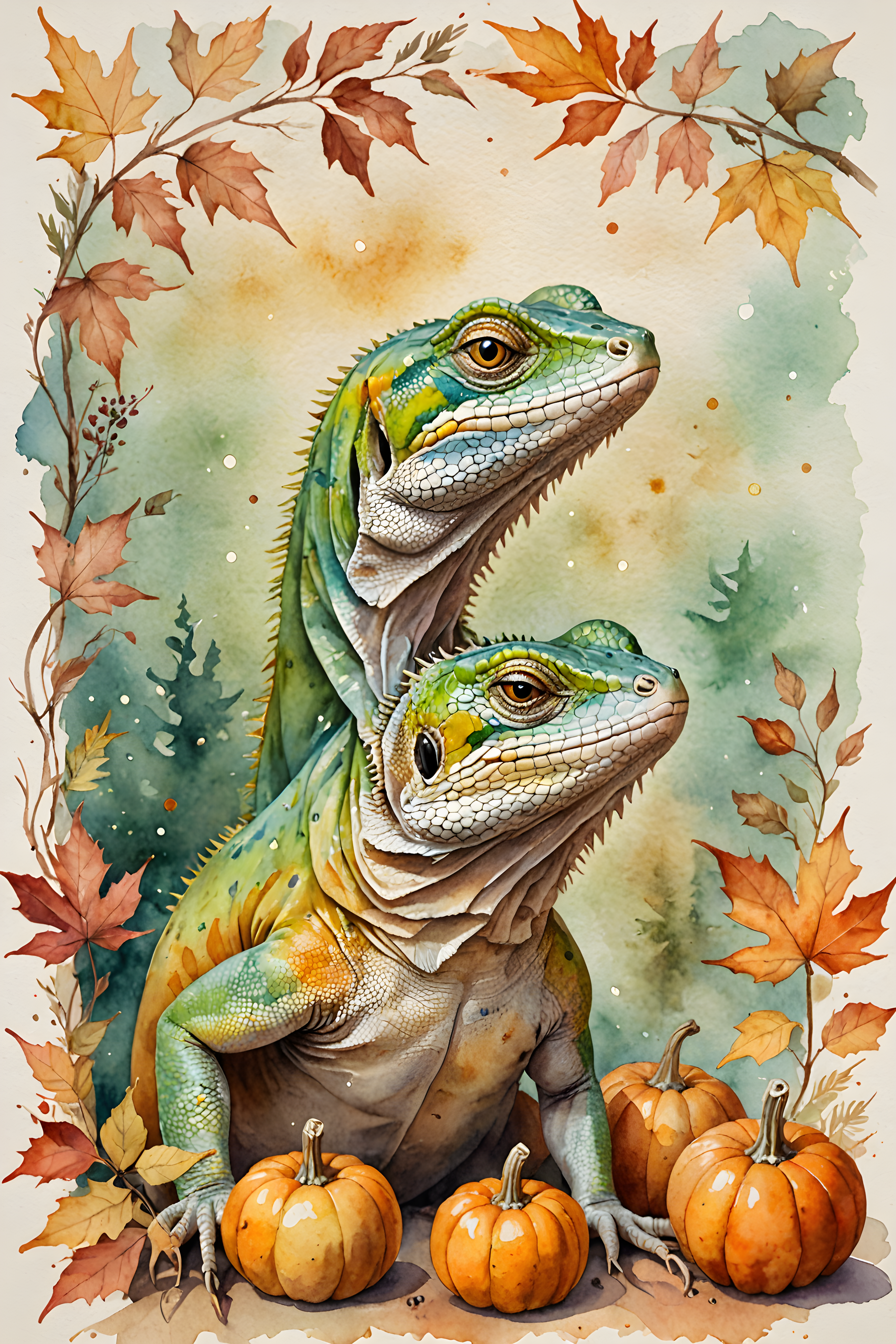 Lizard — Watercolor (Seasonal)