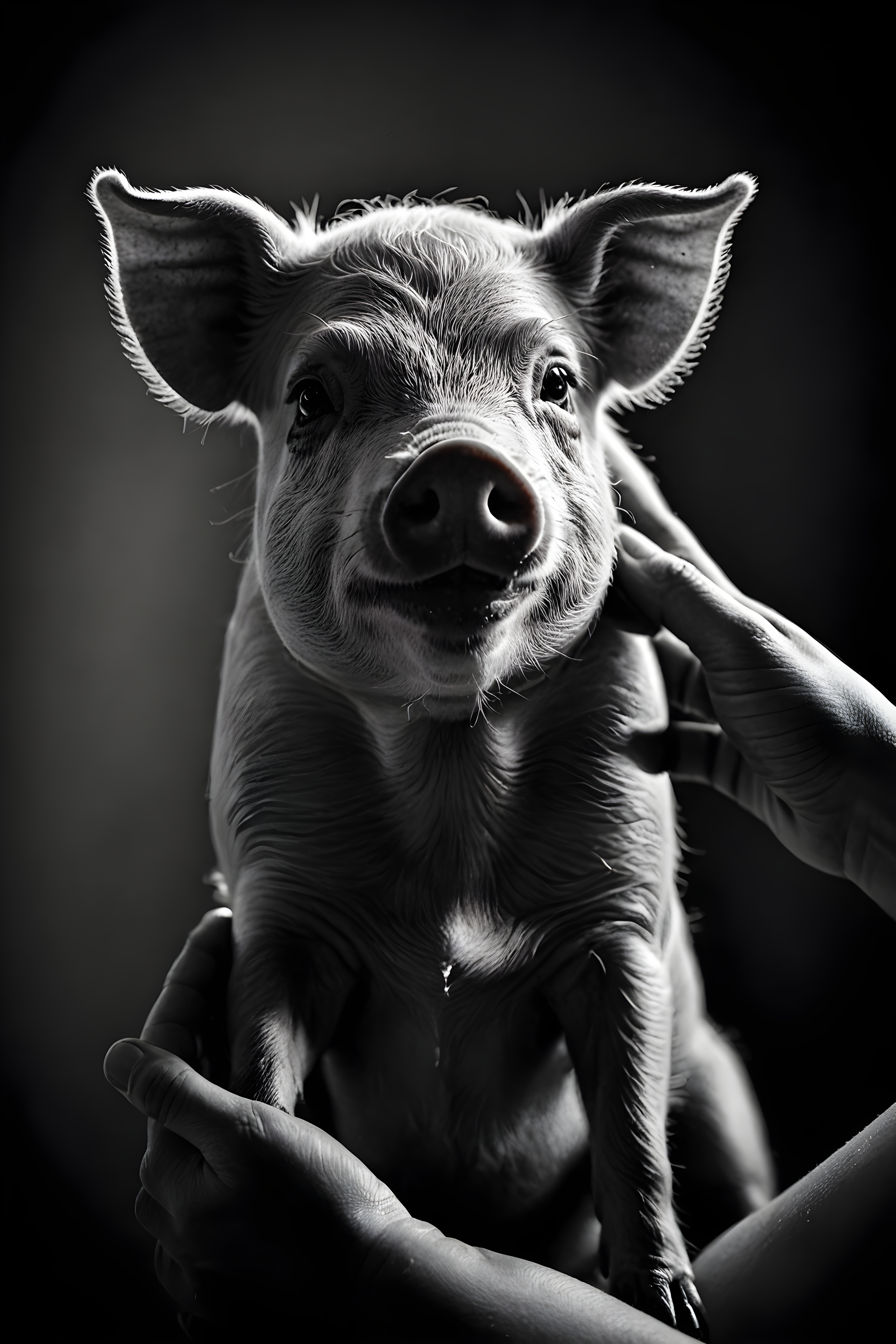 Mini Pig — Black & White (Emotional)