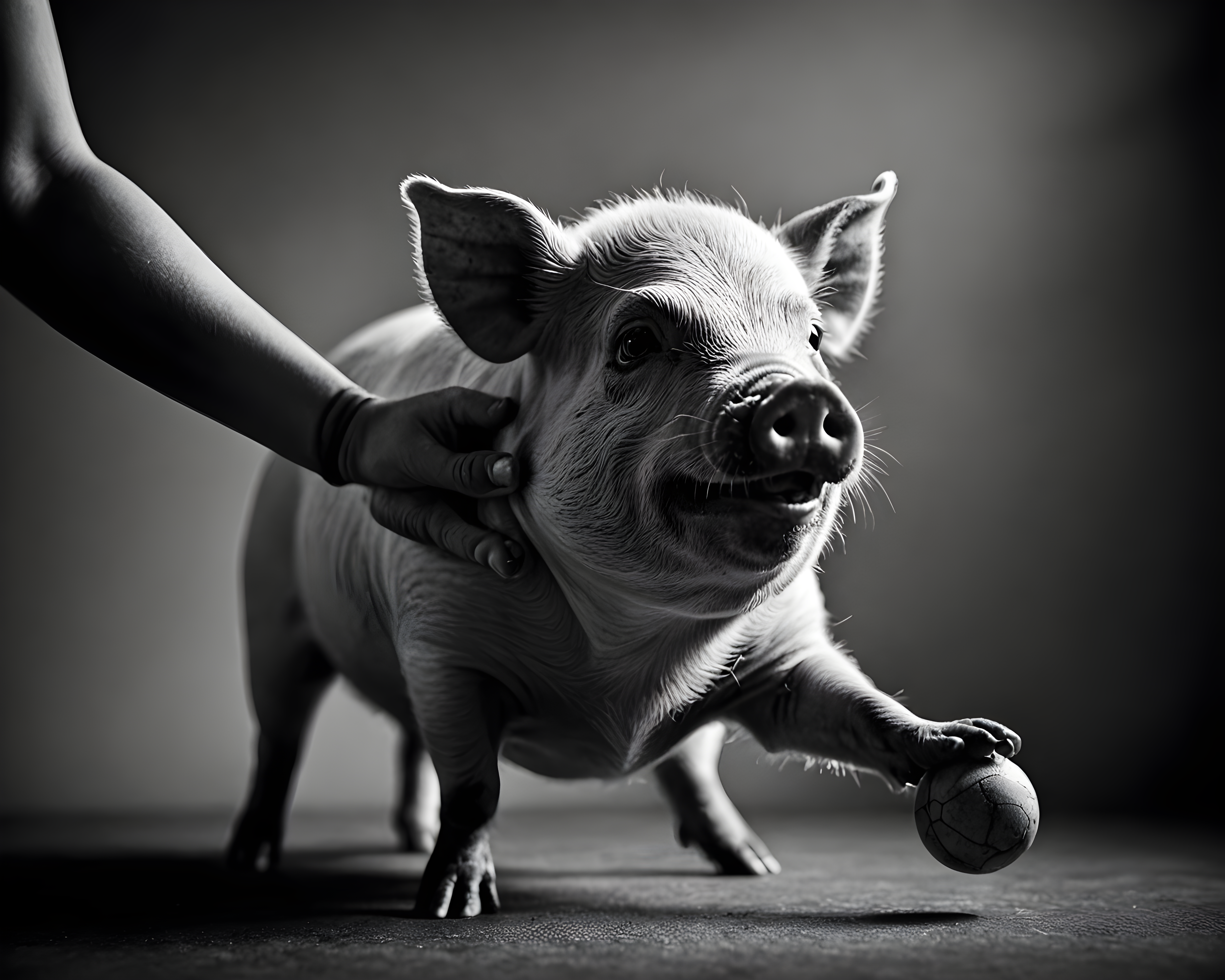 Mini Pig — Black & White (Playful)