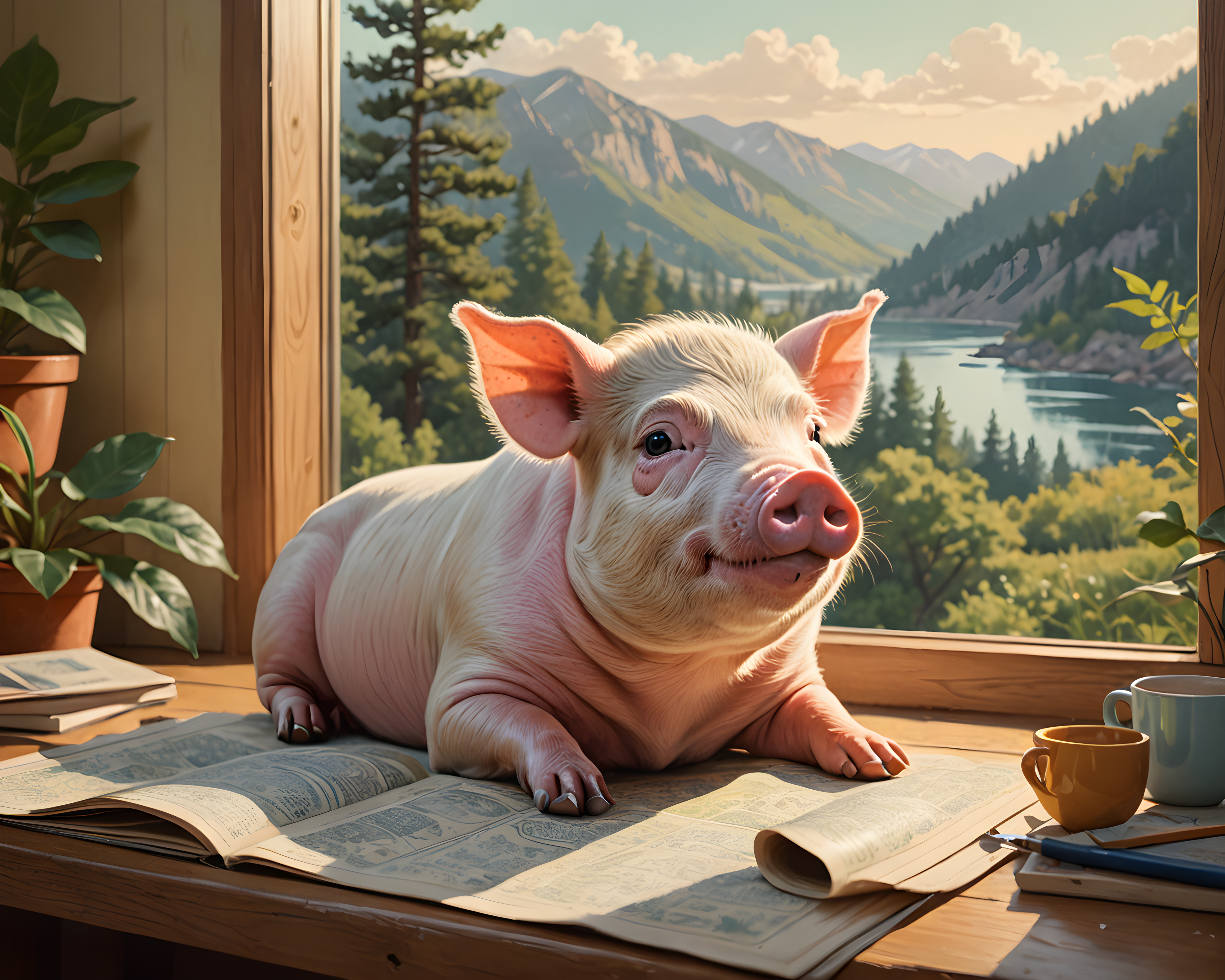 Mini Pig — Retro (Sleepy)