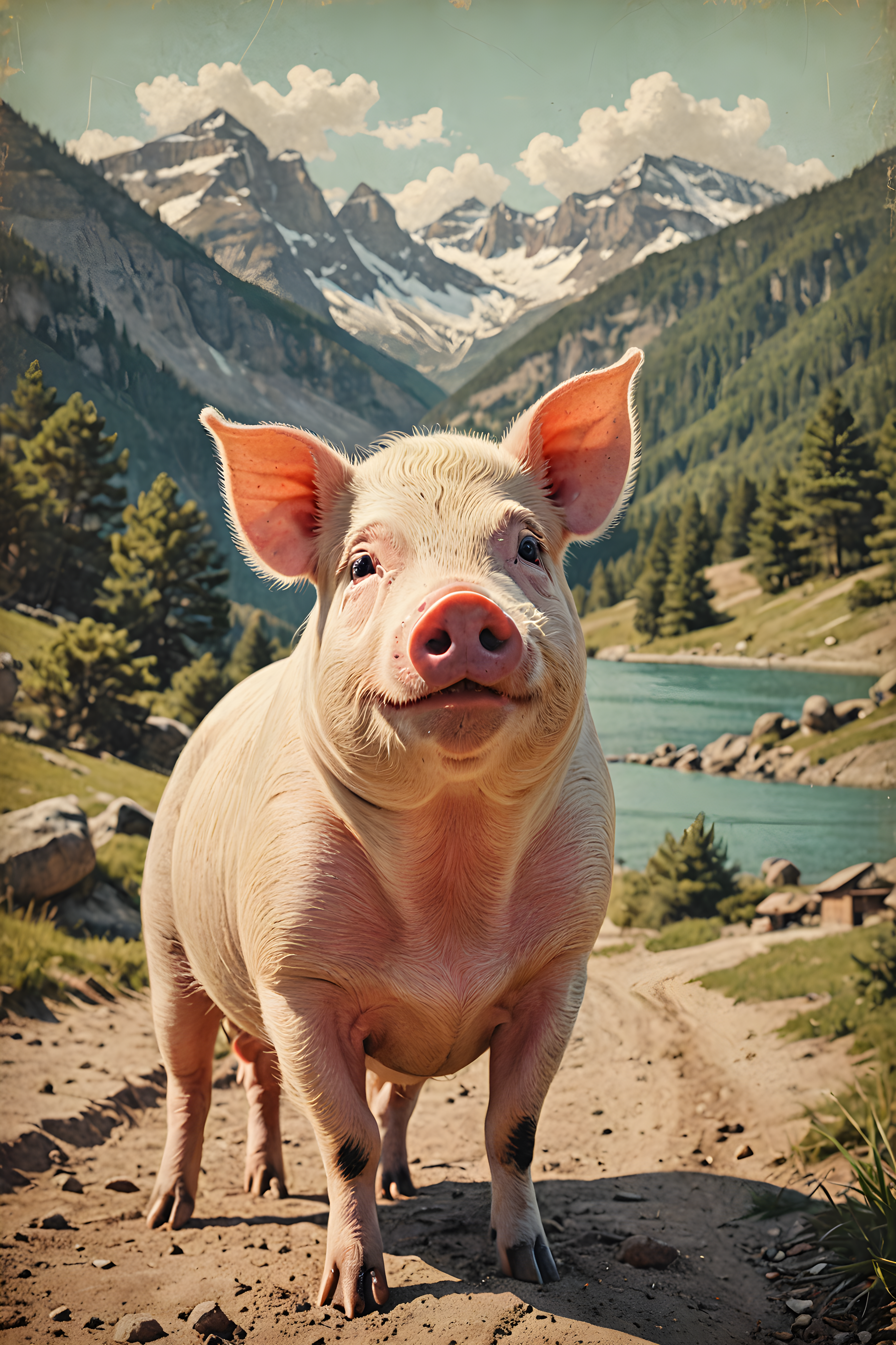 Mini Pig — Vintage Poster (Aesthetic)
