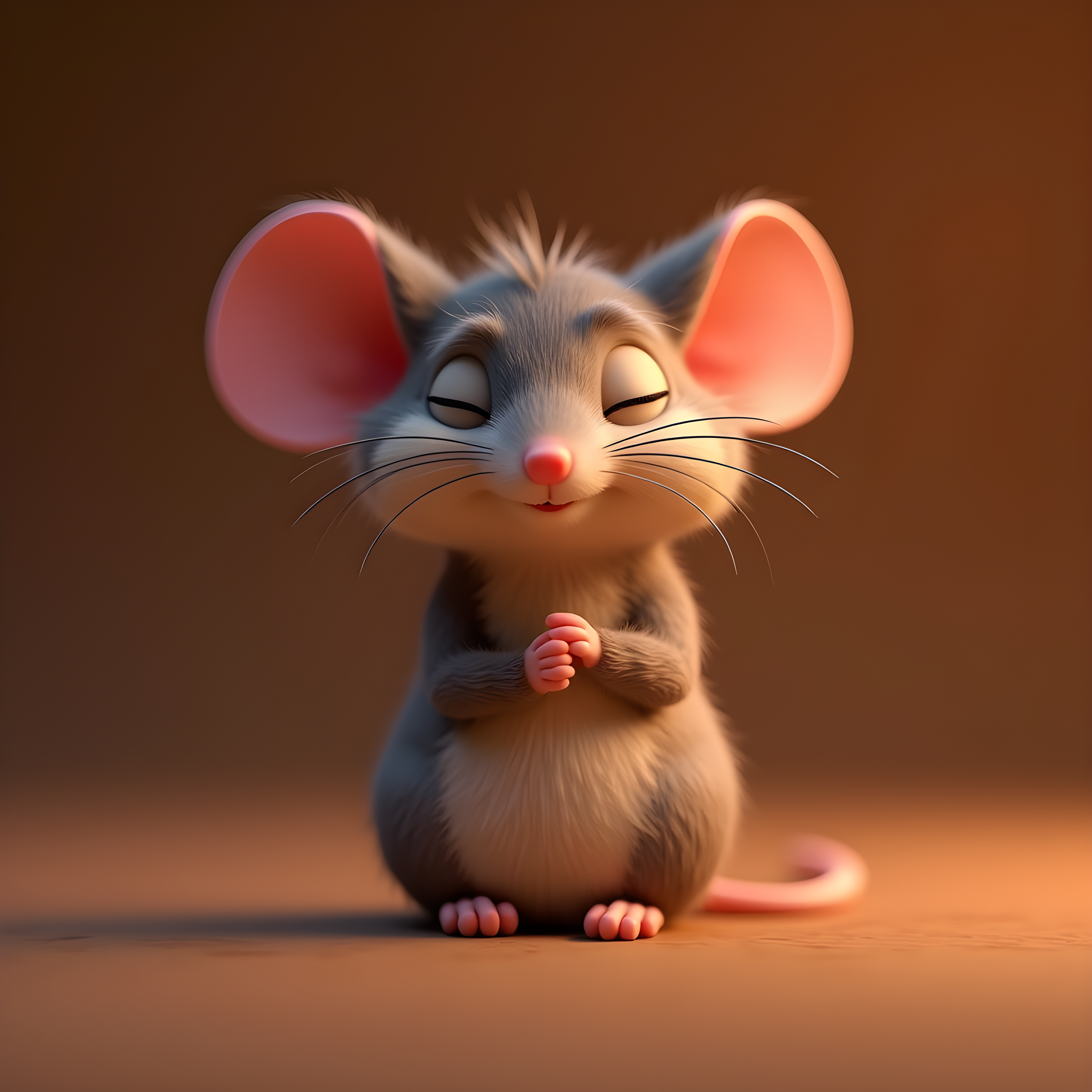 Mouse — 3D Render (Sleepy)