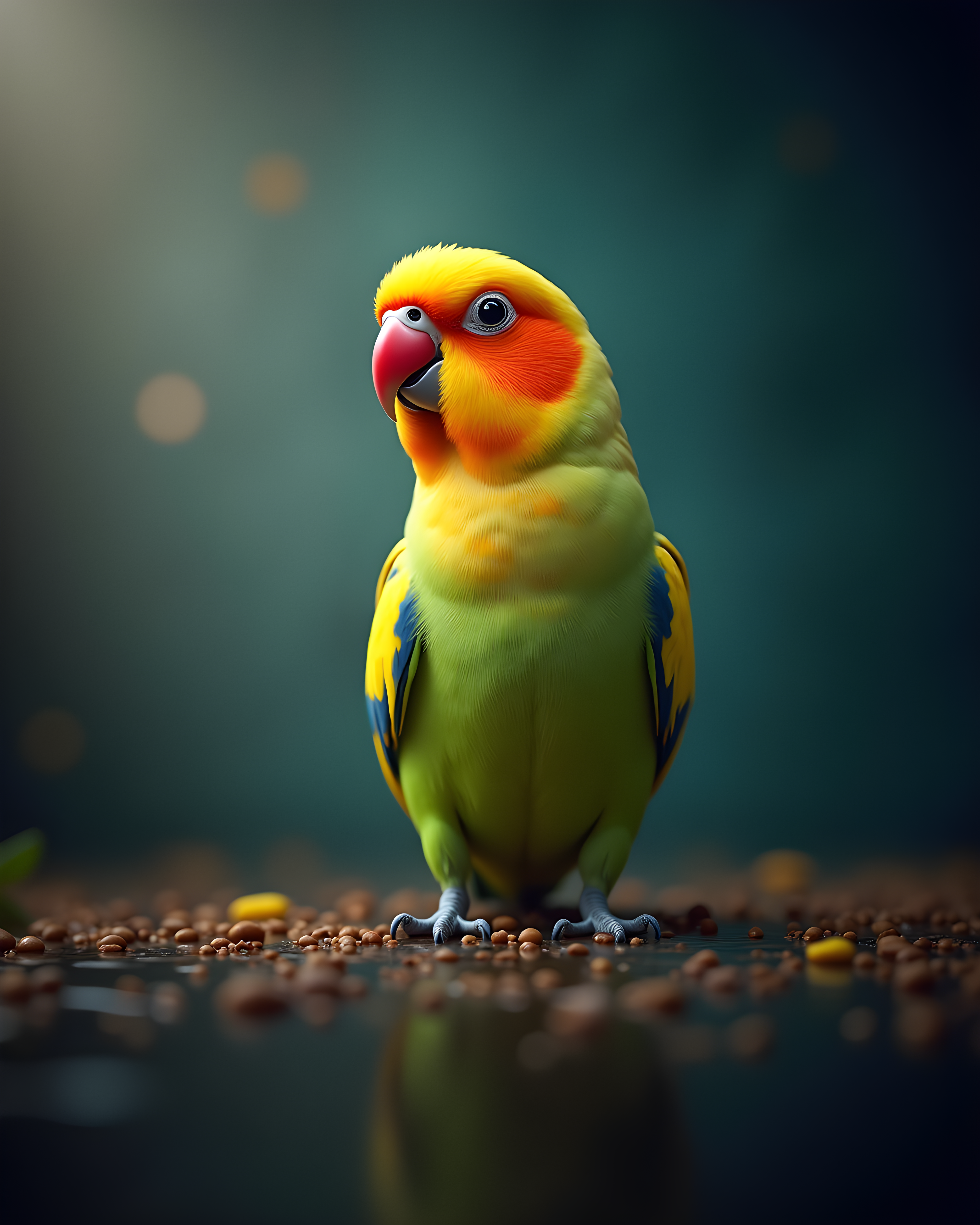 Parakeet — Realistic (Fantasy) — Wall Art (Printable) — Portrait 4×5