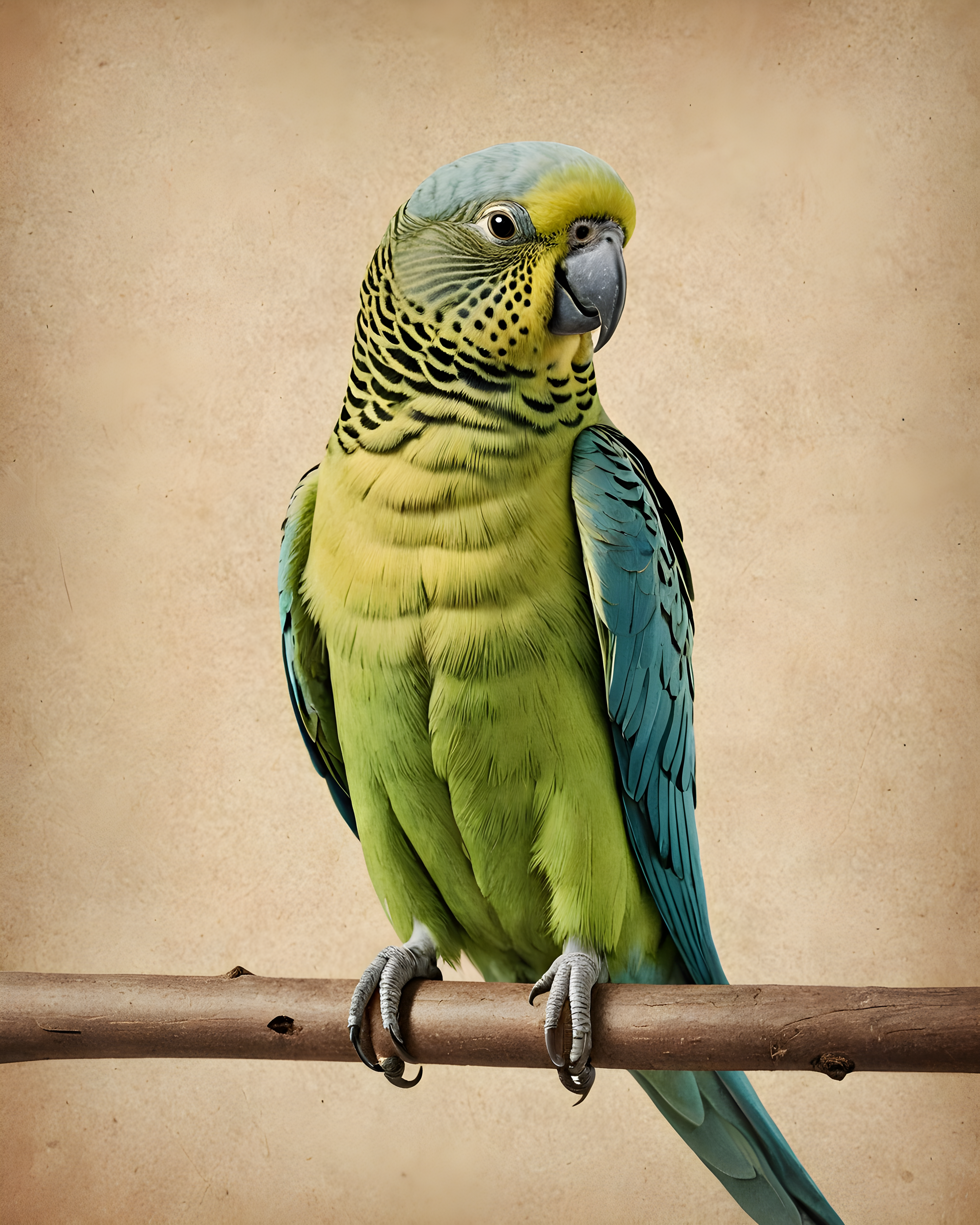 Parakeet — Vintage Poster (Aesthetic) — Wall Art (Printable) — Portrait 4×5