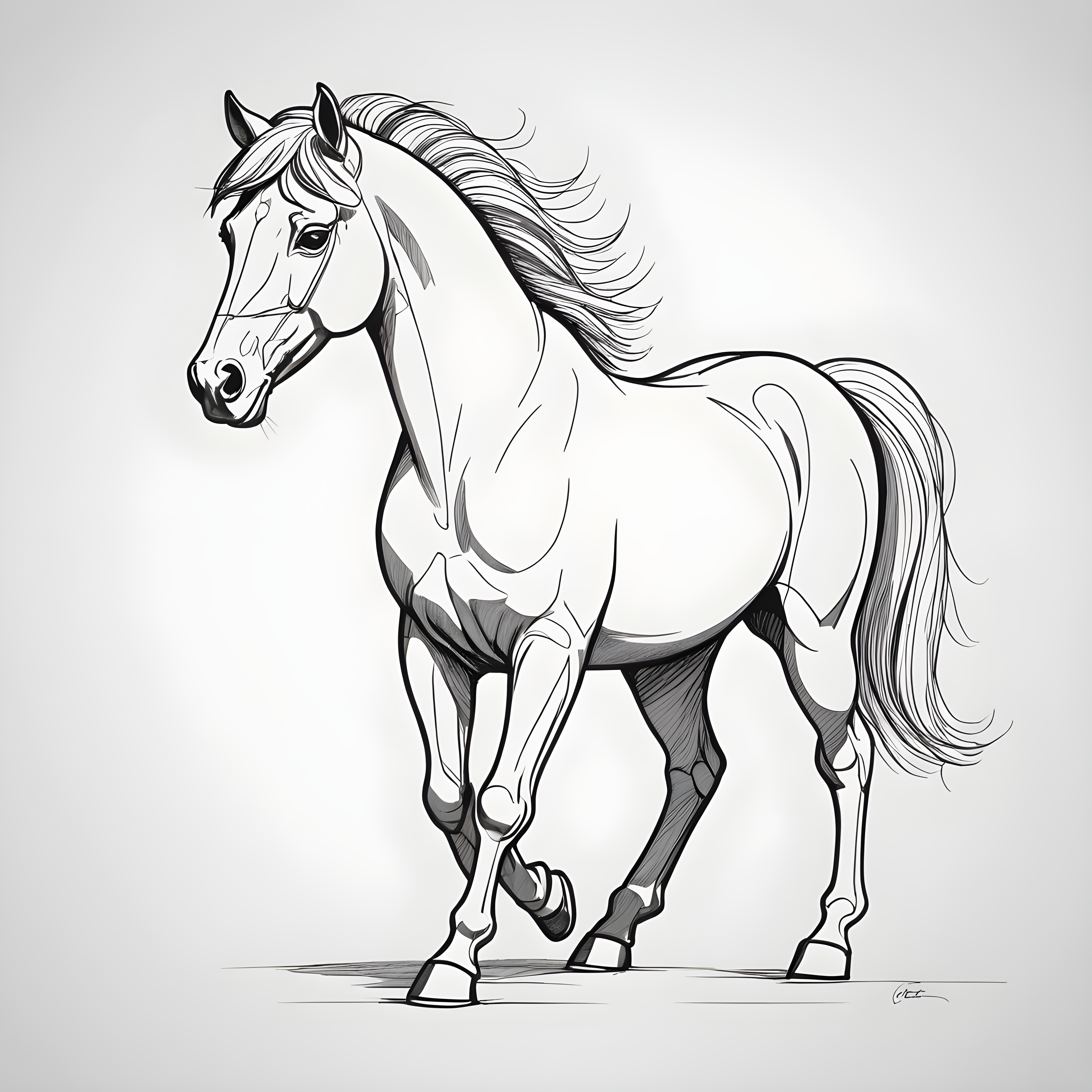 Pony — Minimalist Line Art (Playful)
