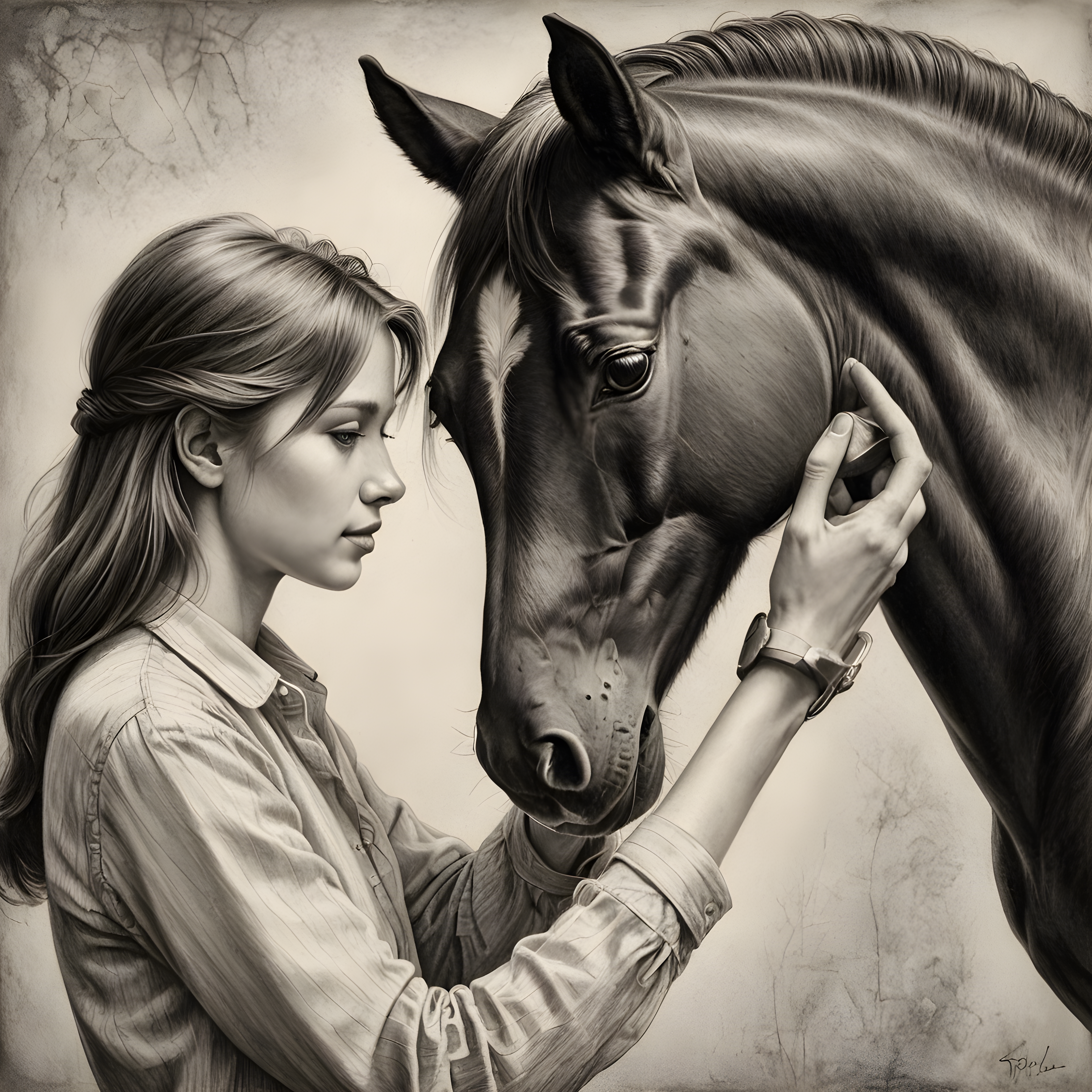Pony — Pencil Sketch (Romantic)