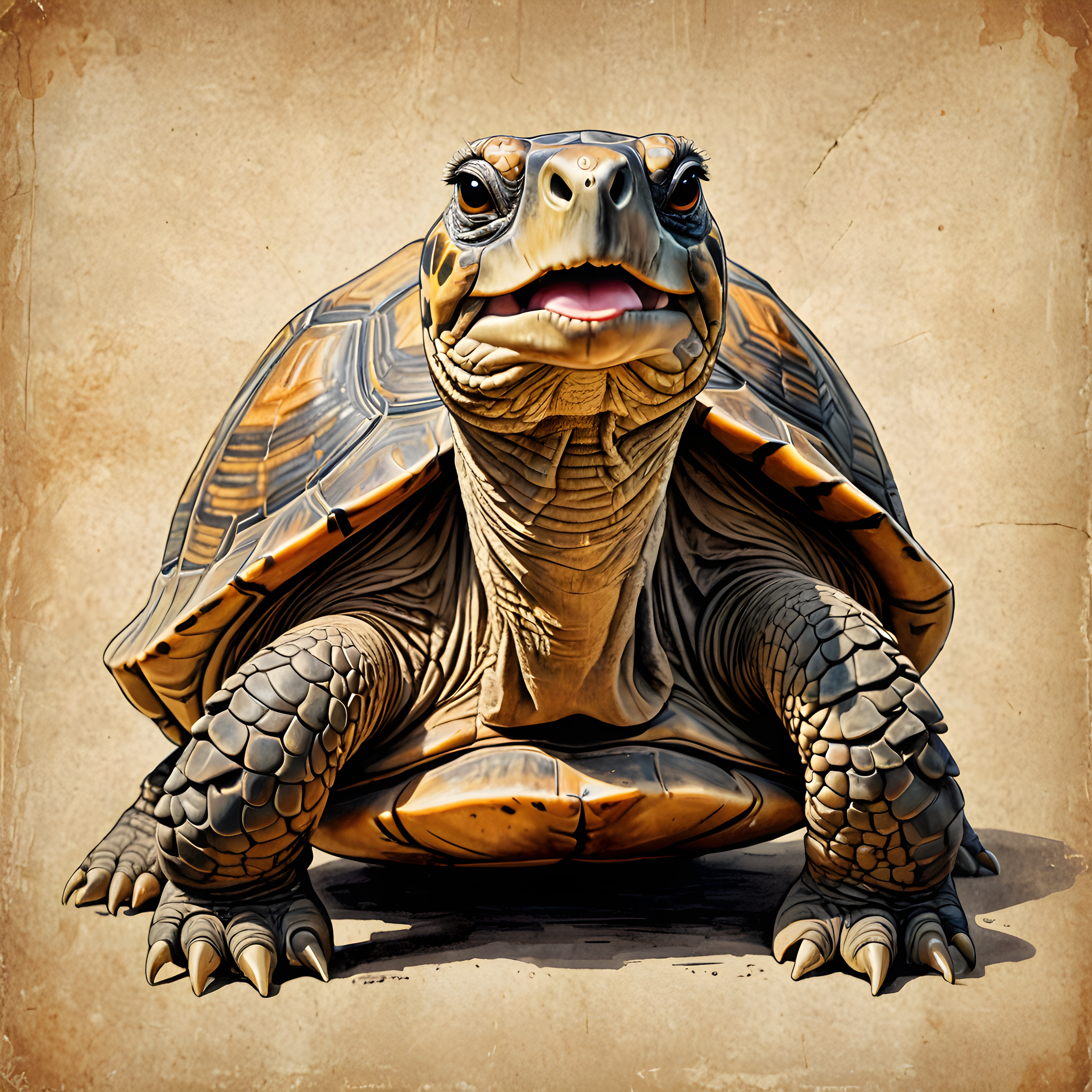 Tortoise — Vintage Poster (Happy)