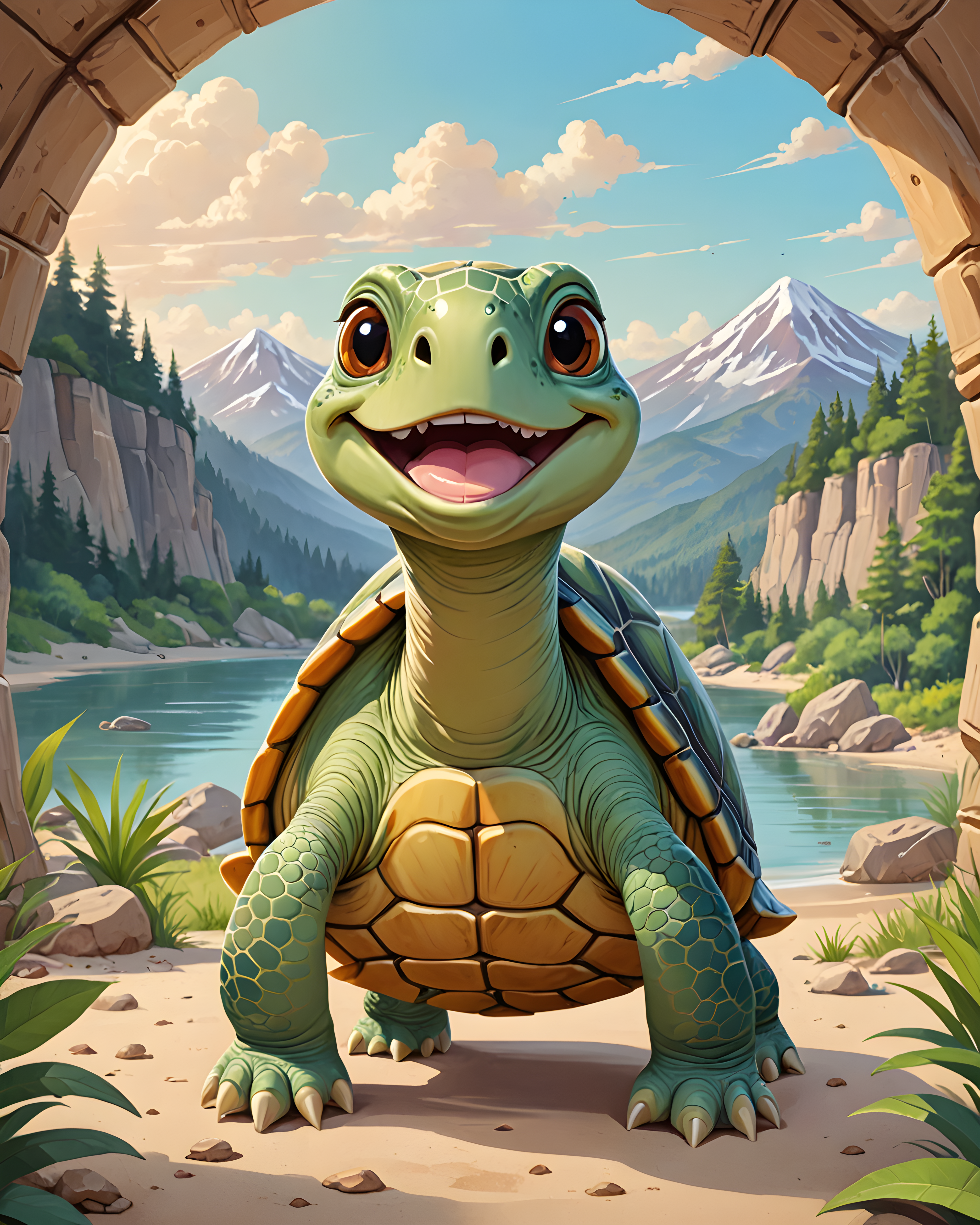 Turtle — Cartoon / Kawaii (Happy)