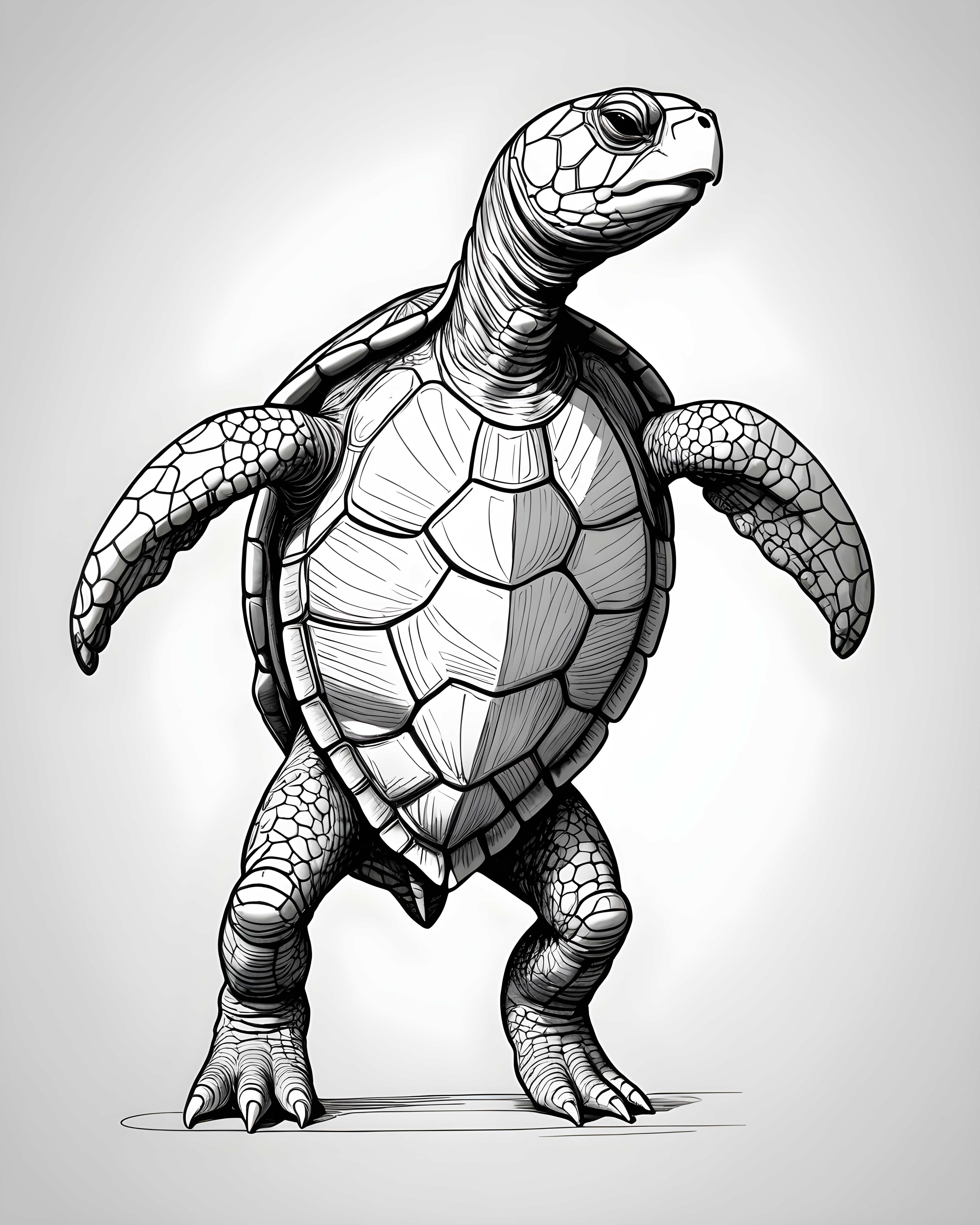 Turtle — Minimalist Line Art (Playful)