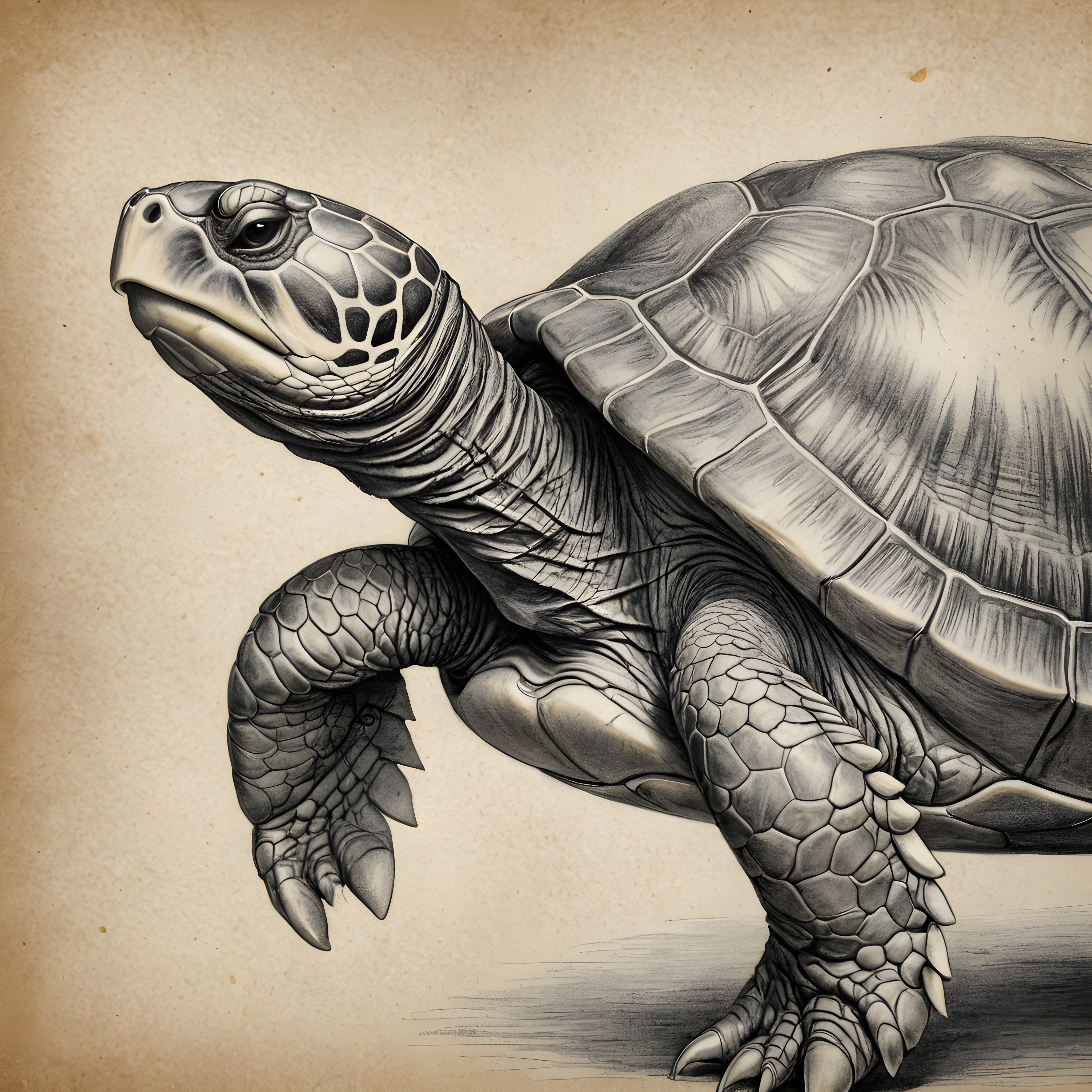 Turtle — Pencil Sketch (Emotional)