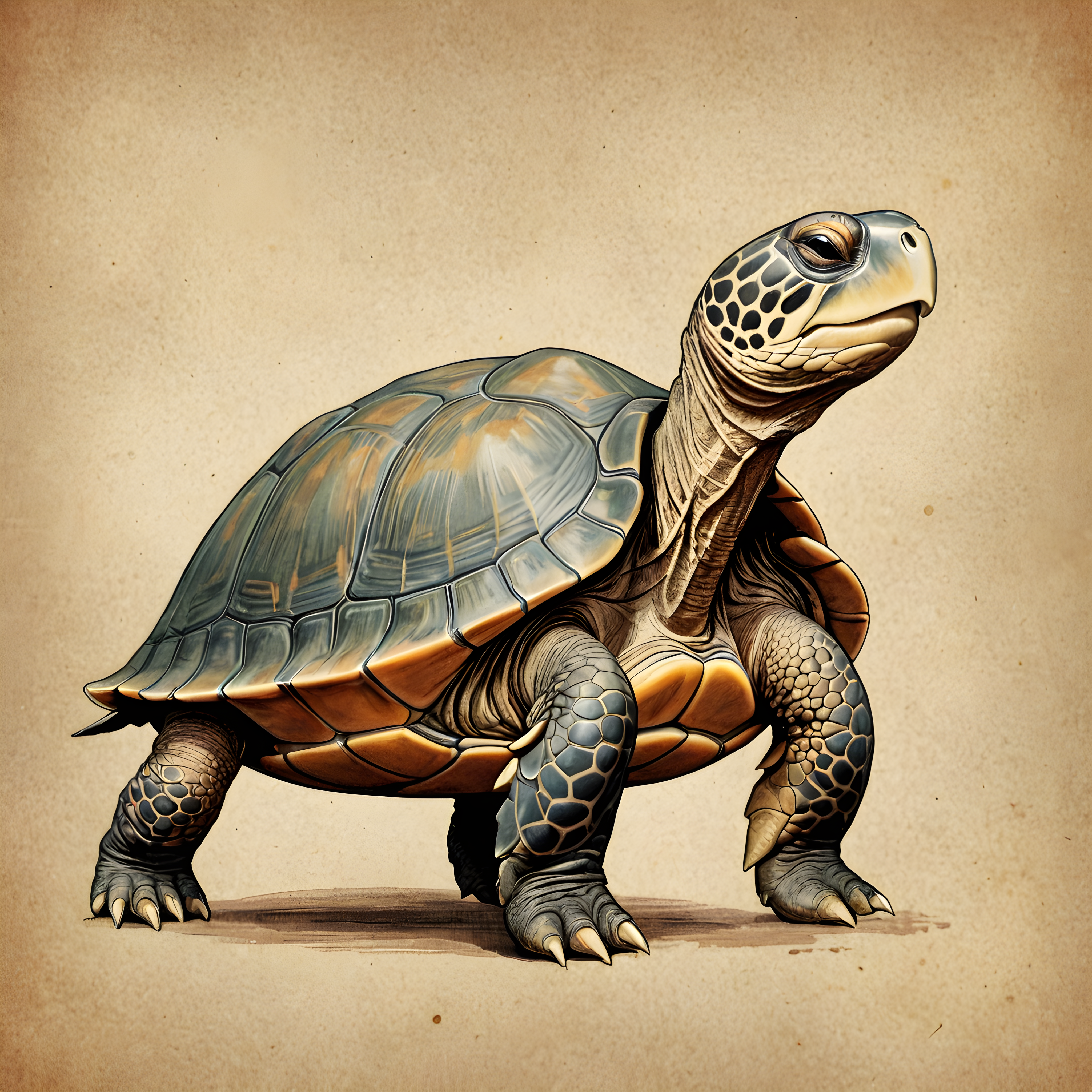 Turtle — Vintage Poster (Playful)