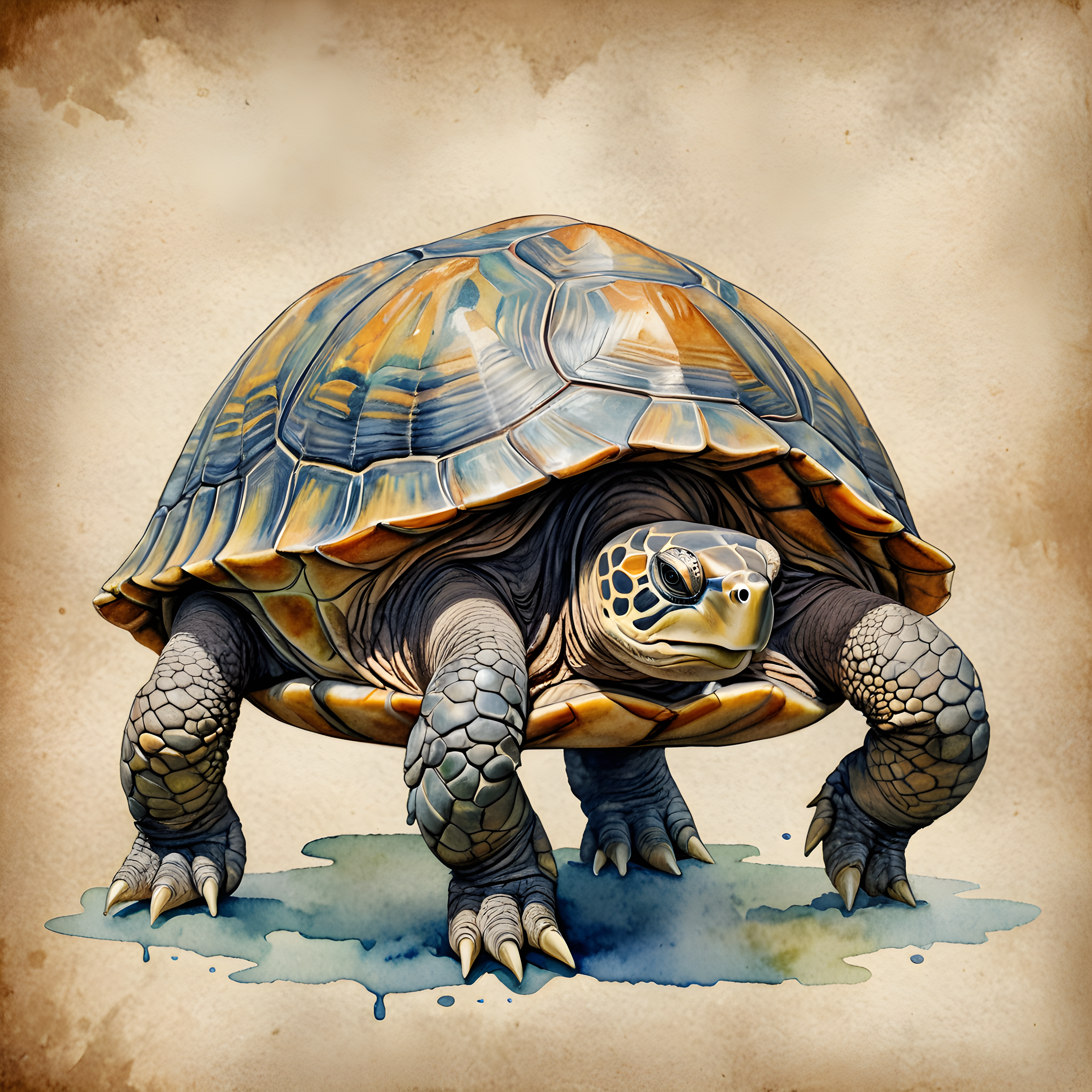 Turtle — Watercolor (Funny)
