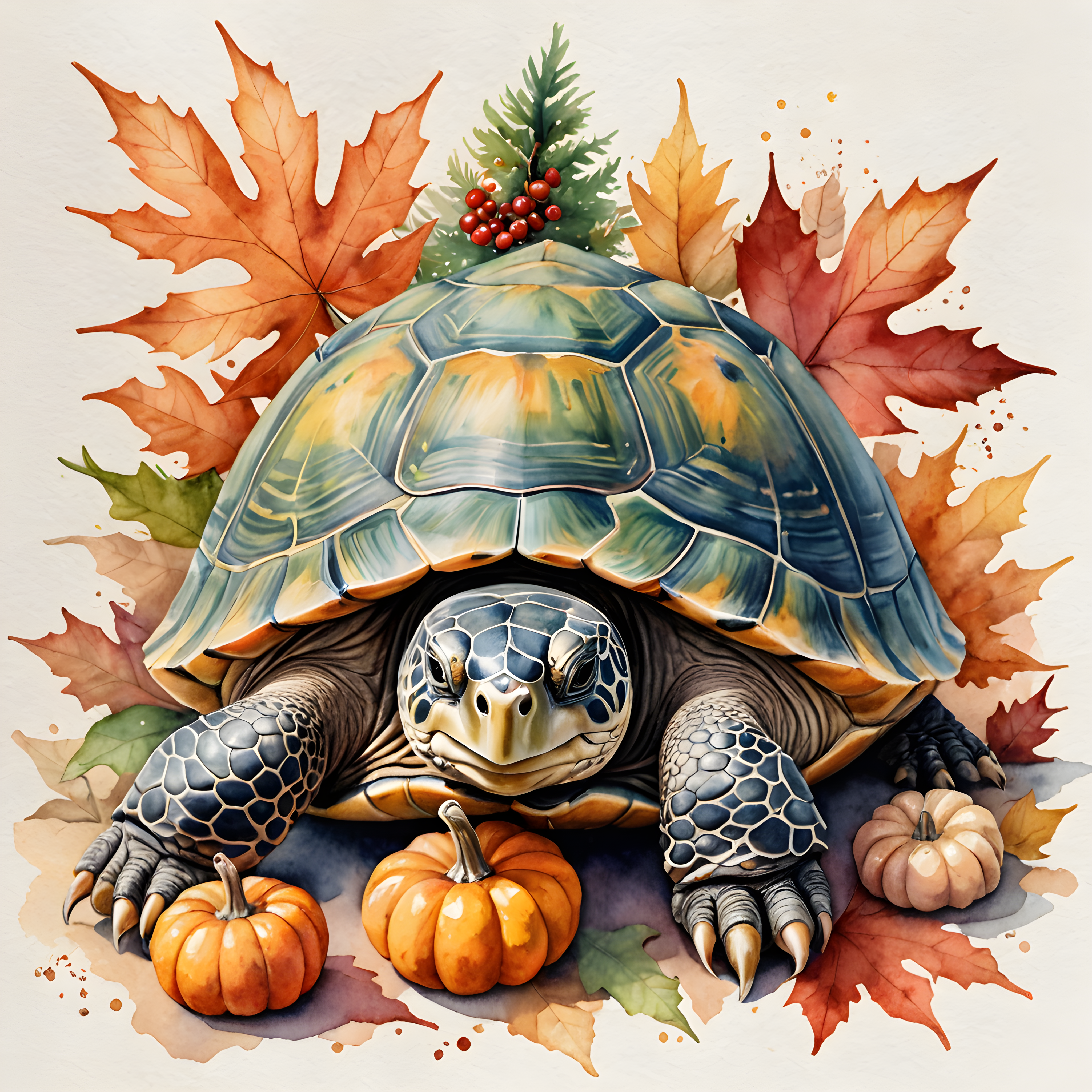Turtle — Watercolor (Seasonal)