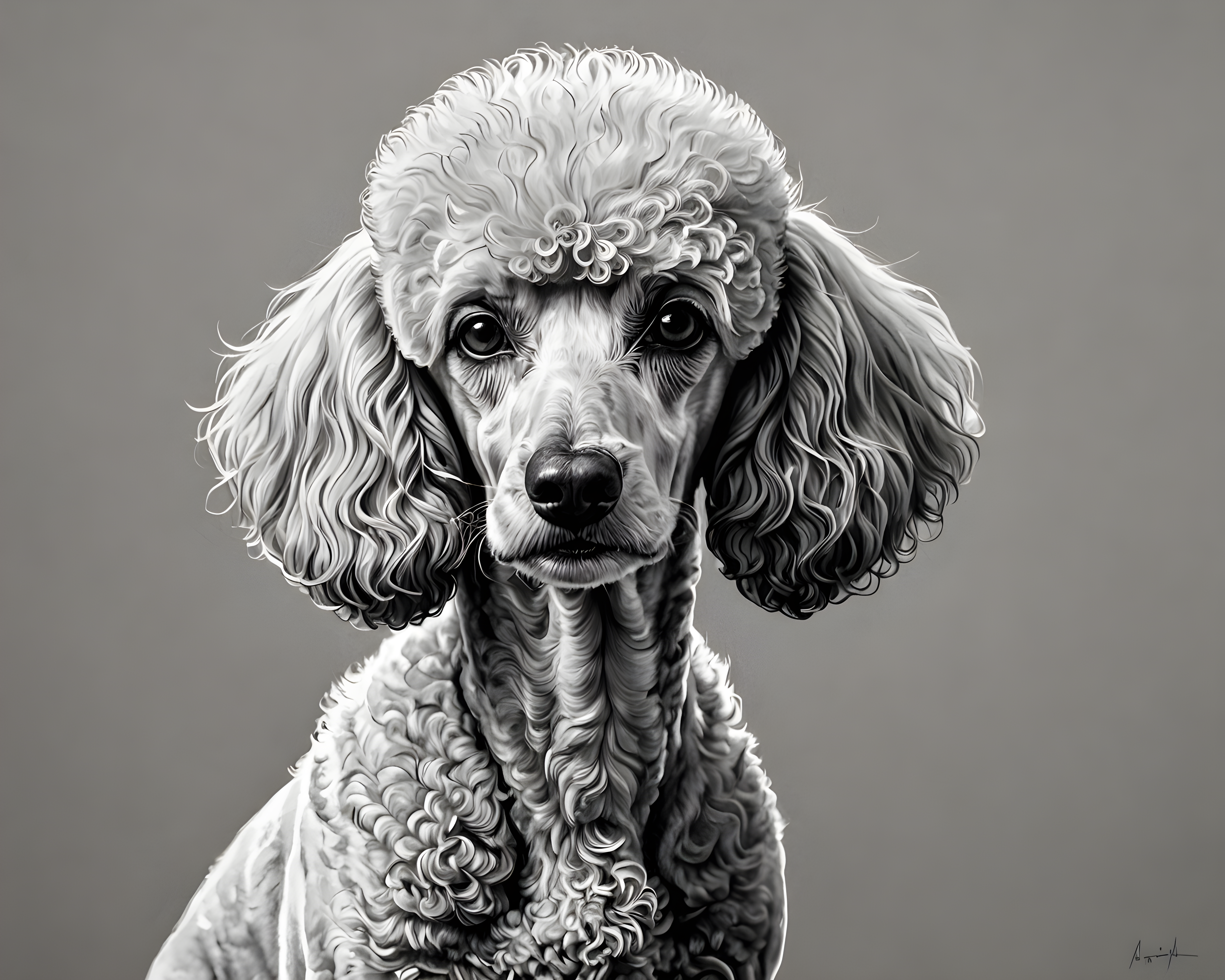 Aristocrat Poodle — Minimalist Line Art (Emotional)