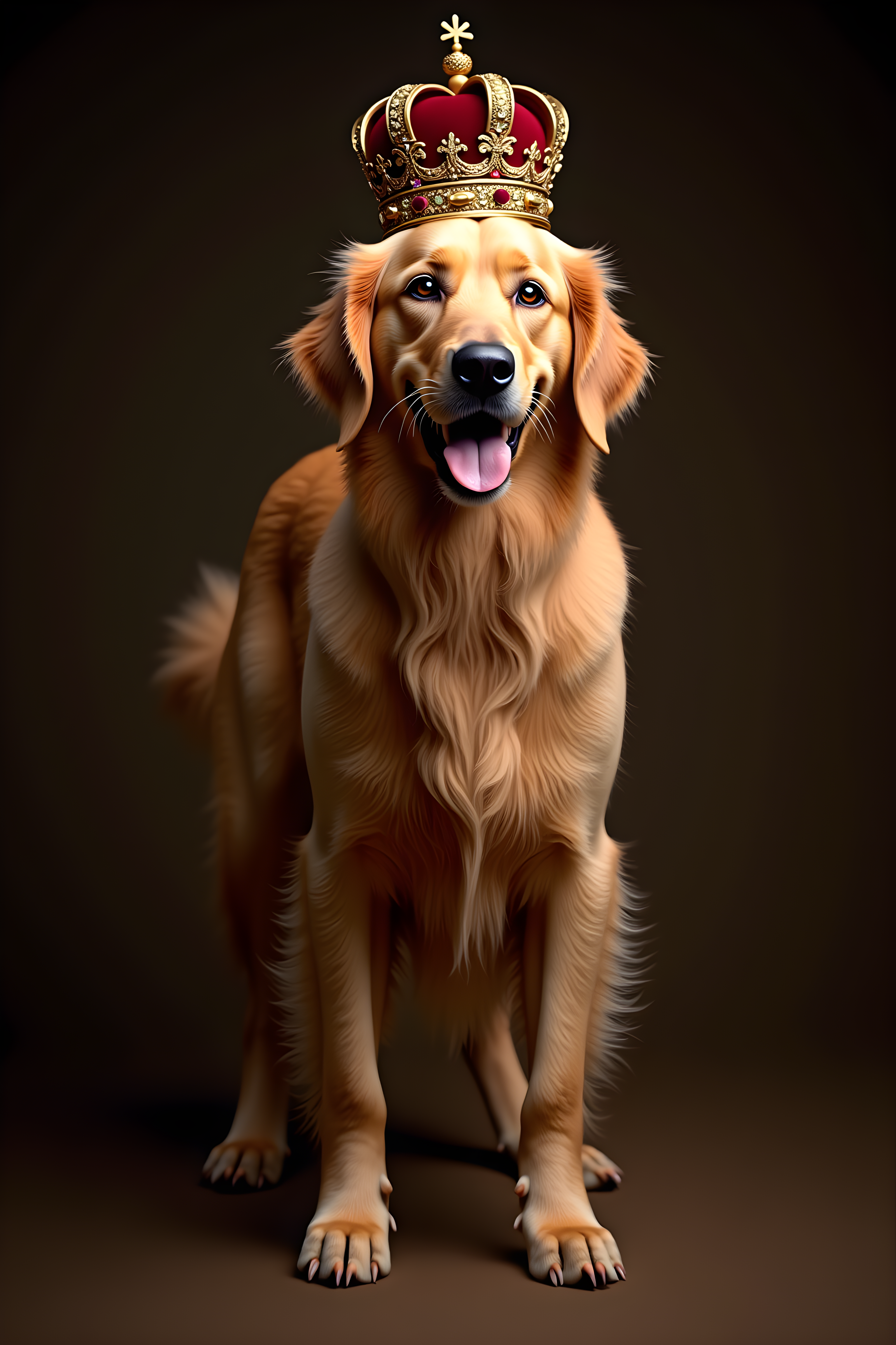Crowned Retriever — Hyper-Realistic (Energetic)
