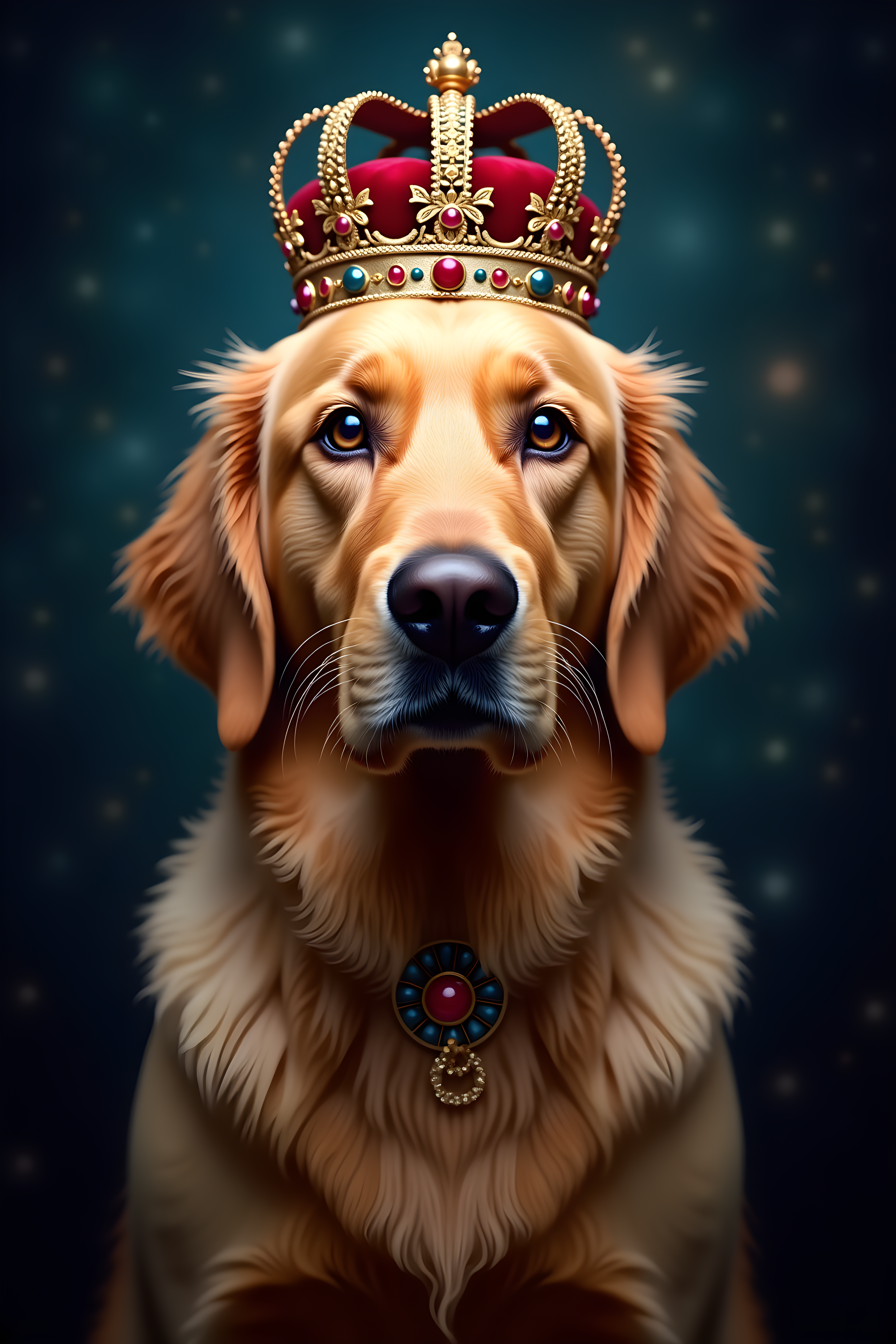 Crowned Retriever — Hyper-Realistic (Fantasy)