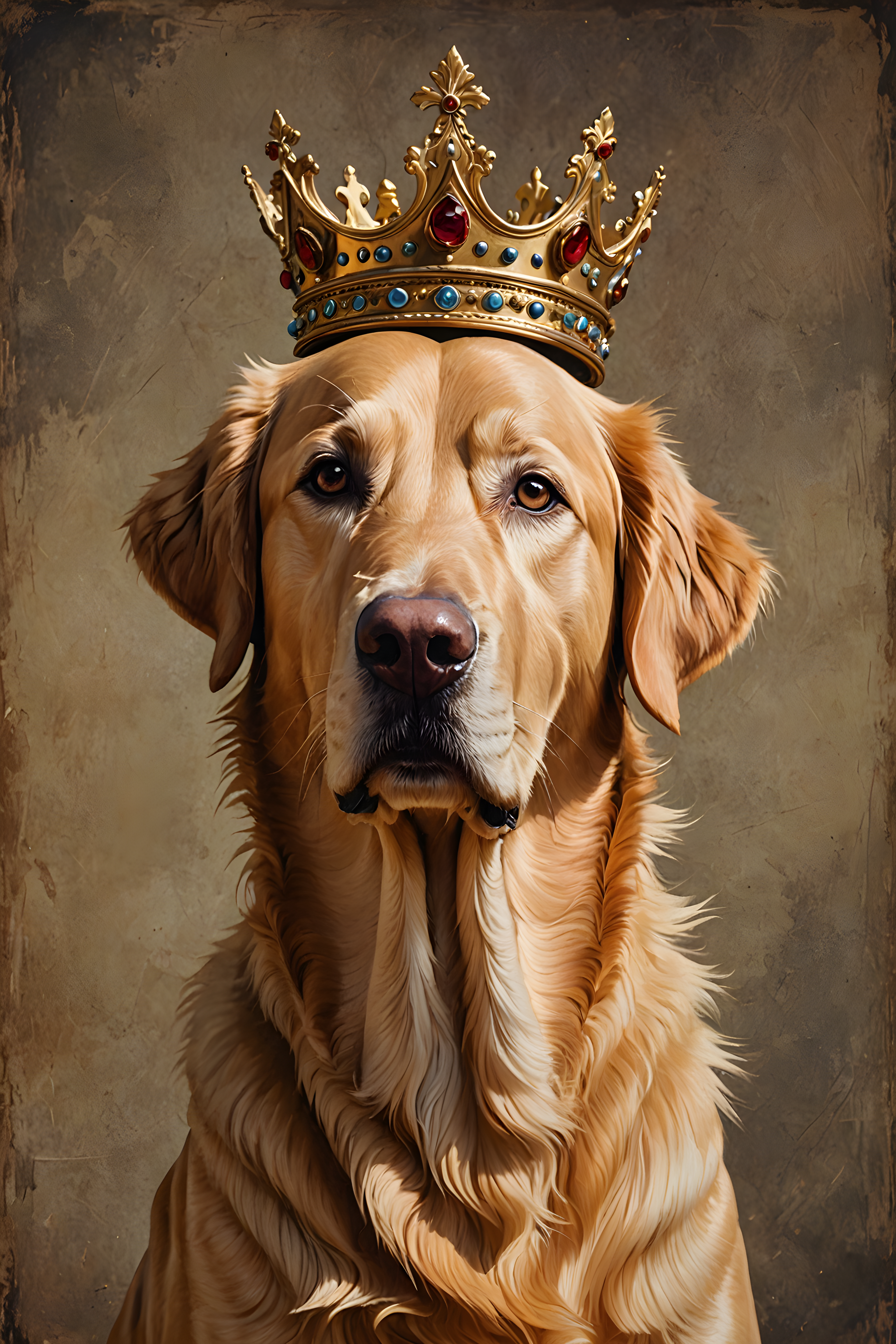 Crowned Retriever — Line Art (Aesthetic)