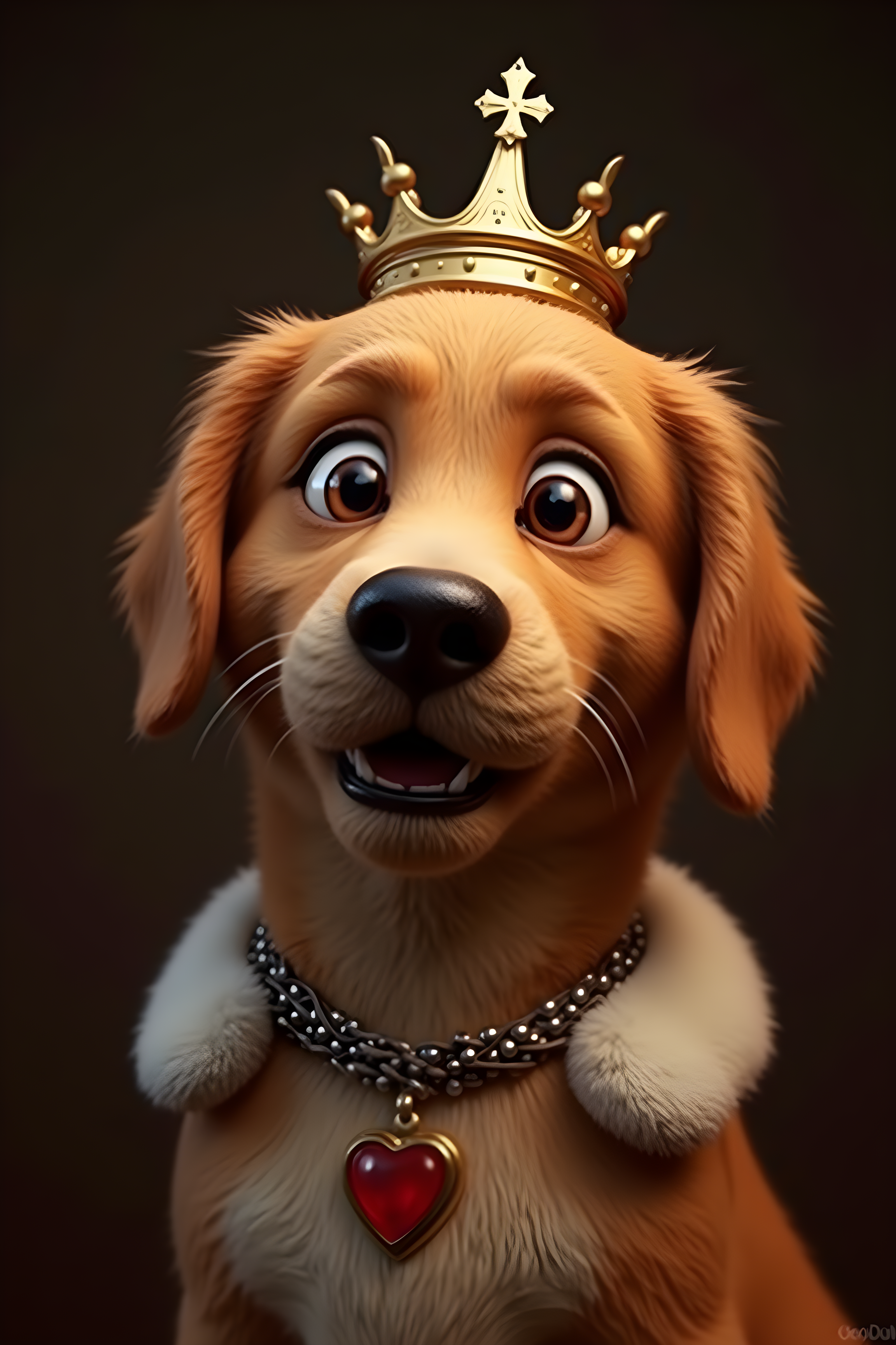 Crowned Retriever — 3D Render (Funny)