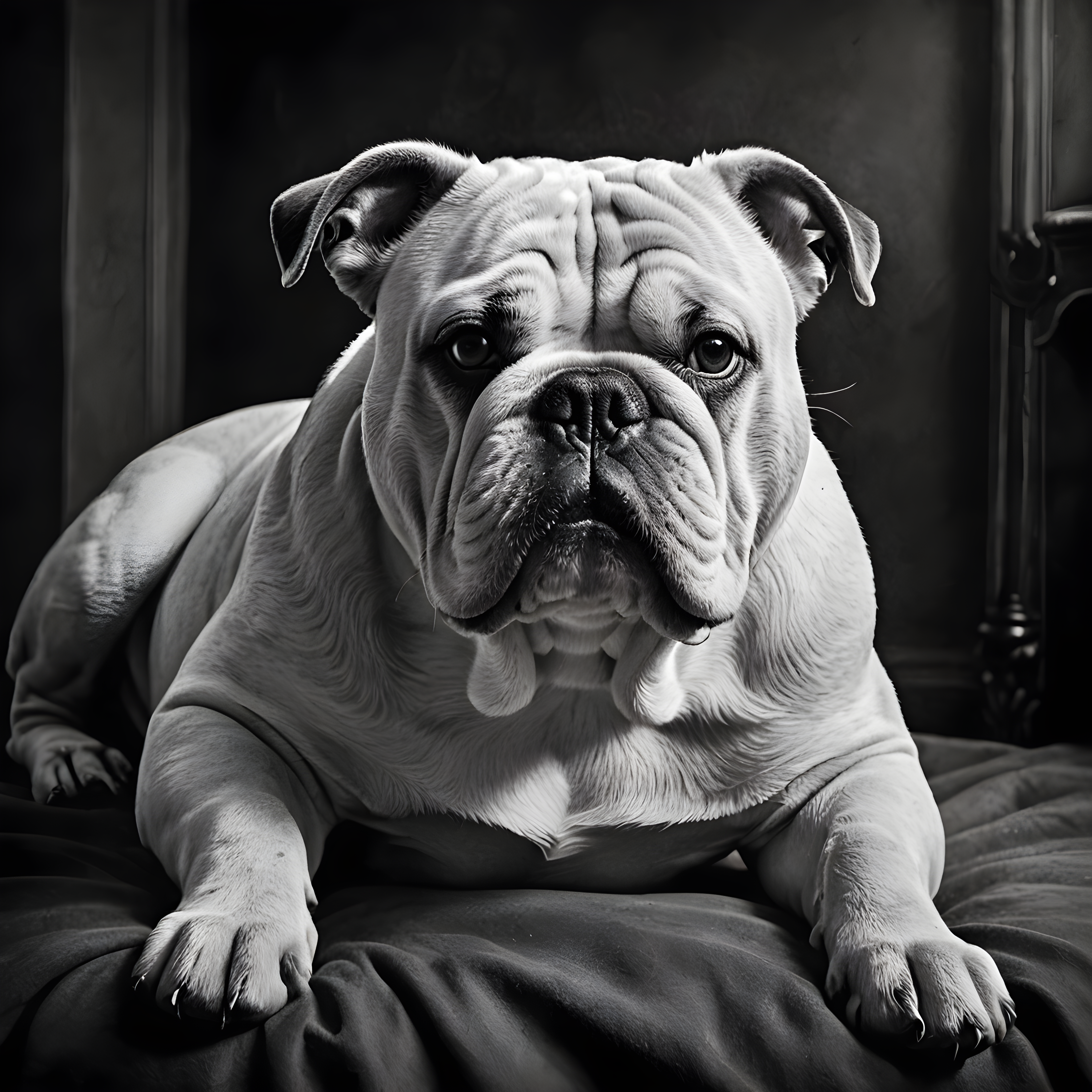 Duke Bulldog — Black & White (Romantic)