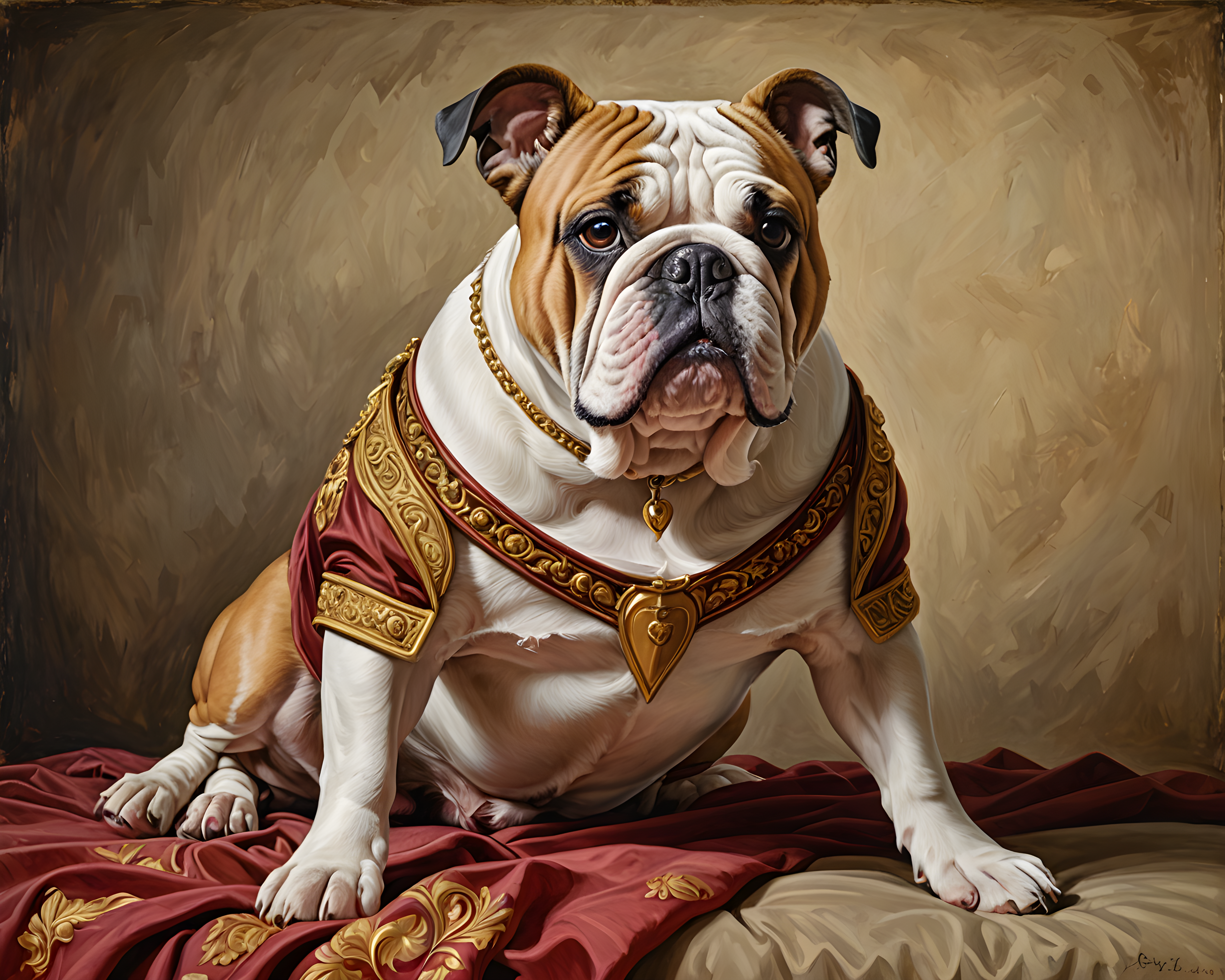Duke Bulldog — Line Art (Romantic)