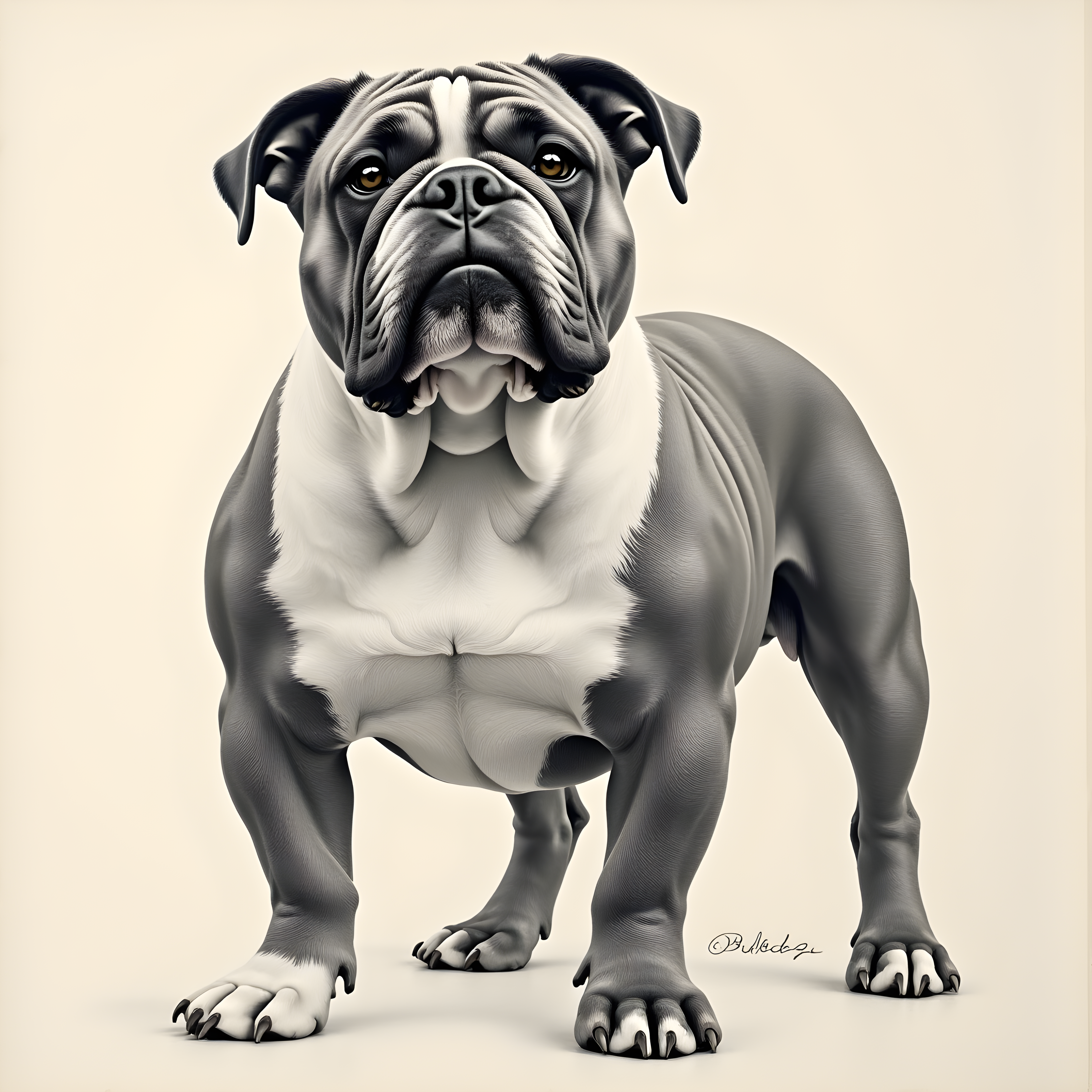 Duke Bulldog — Pencil Sketch (Aesthetic)