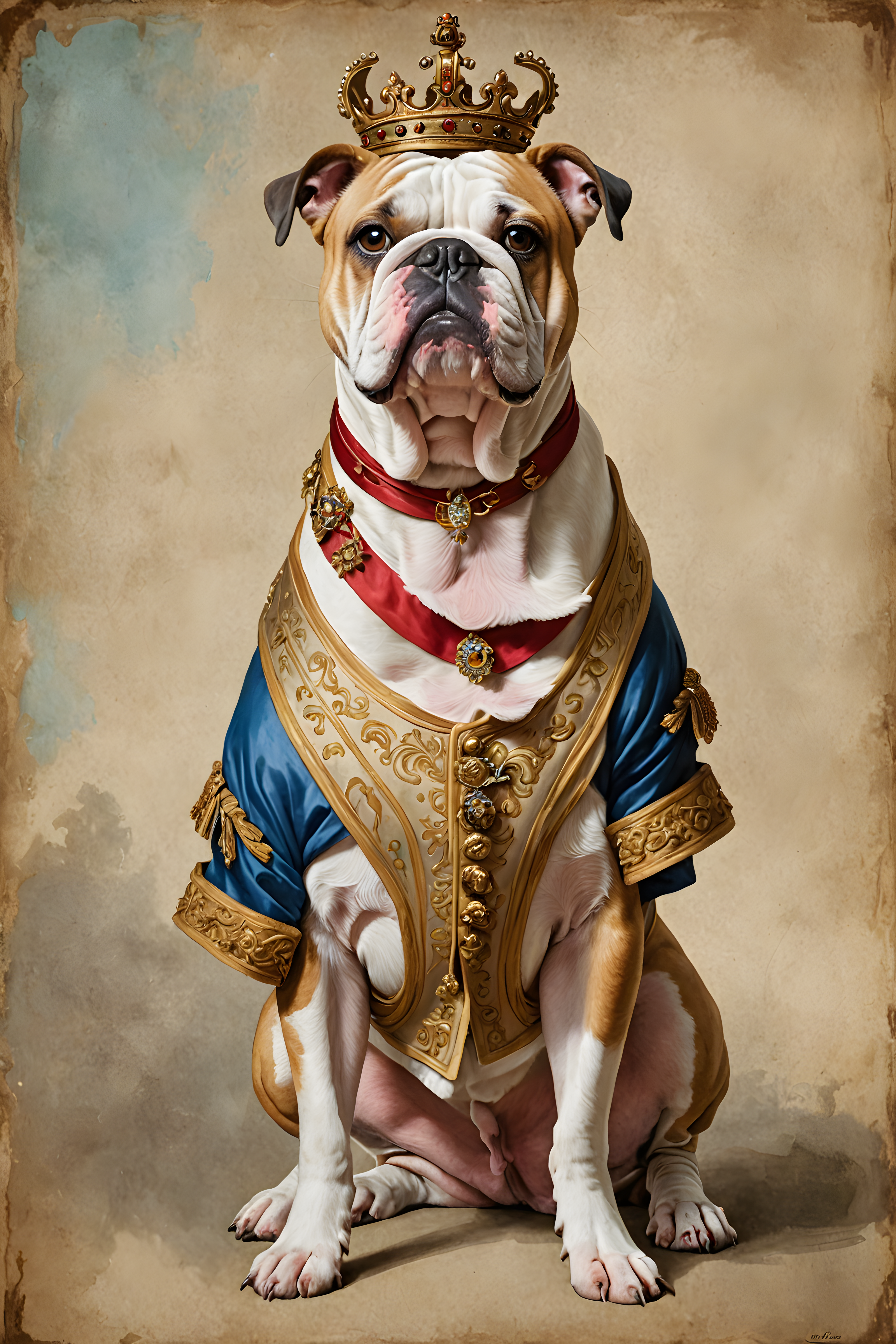 Duke Bulldog — Watercolor (Funny)