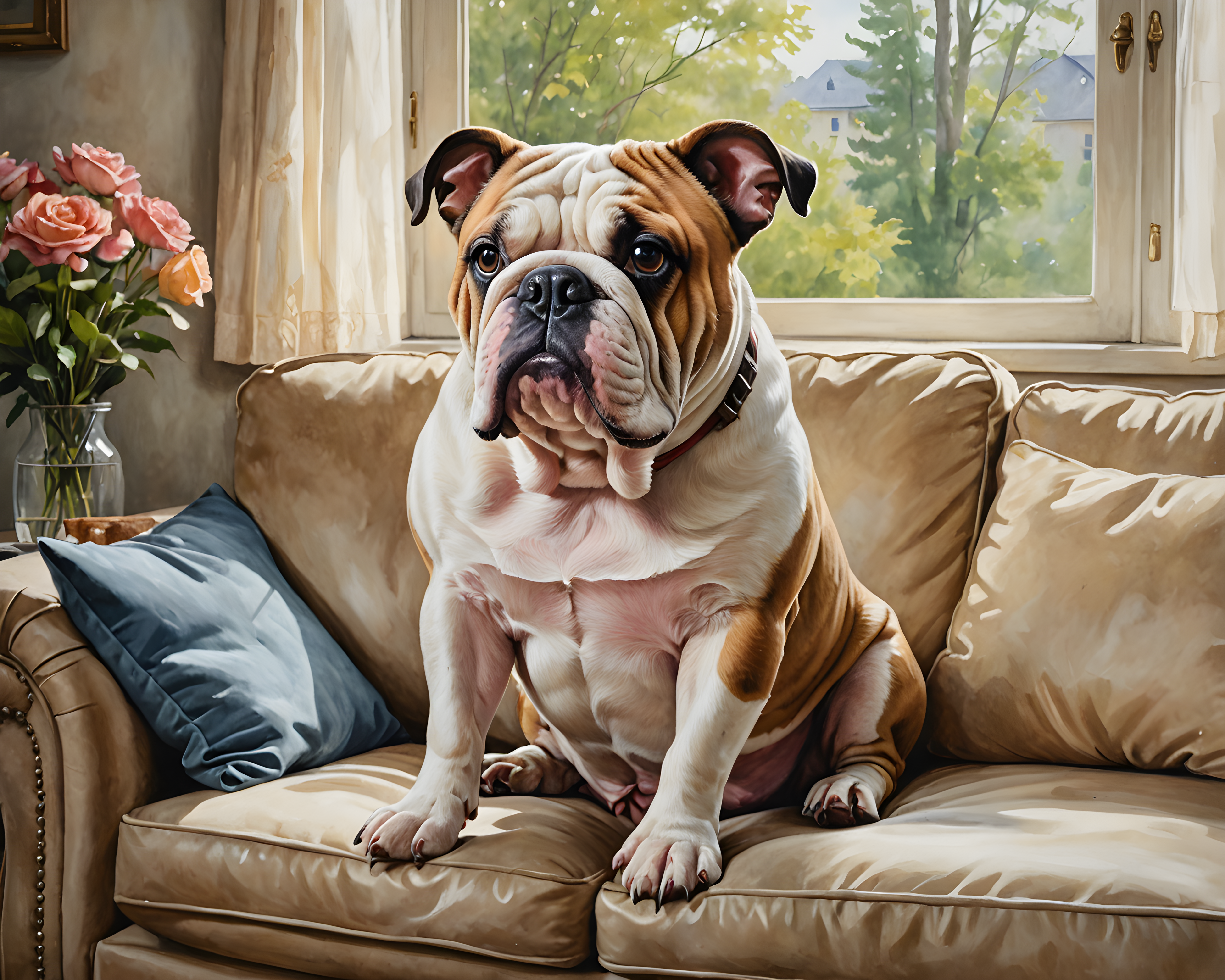 Duke Bulldog — Watercolor (Lifestyle)