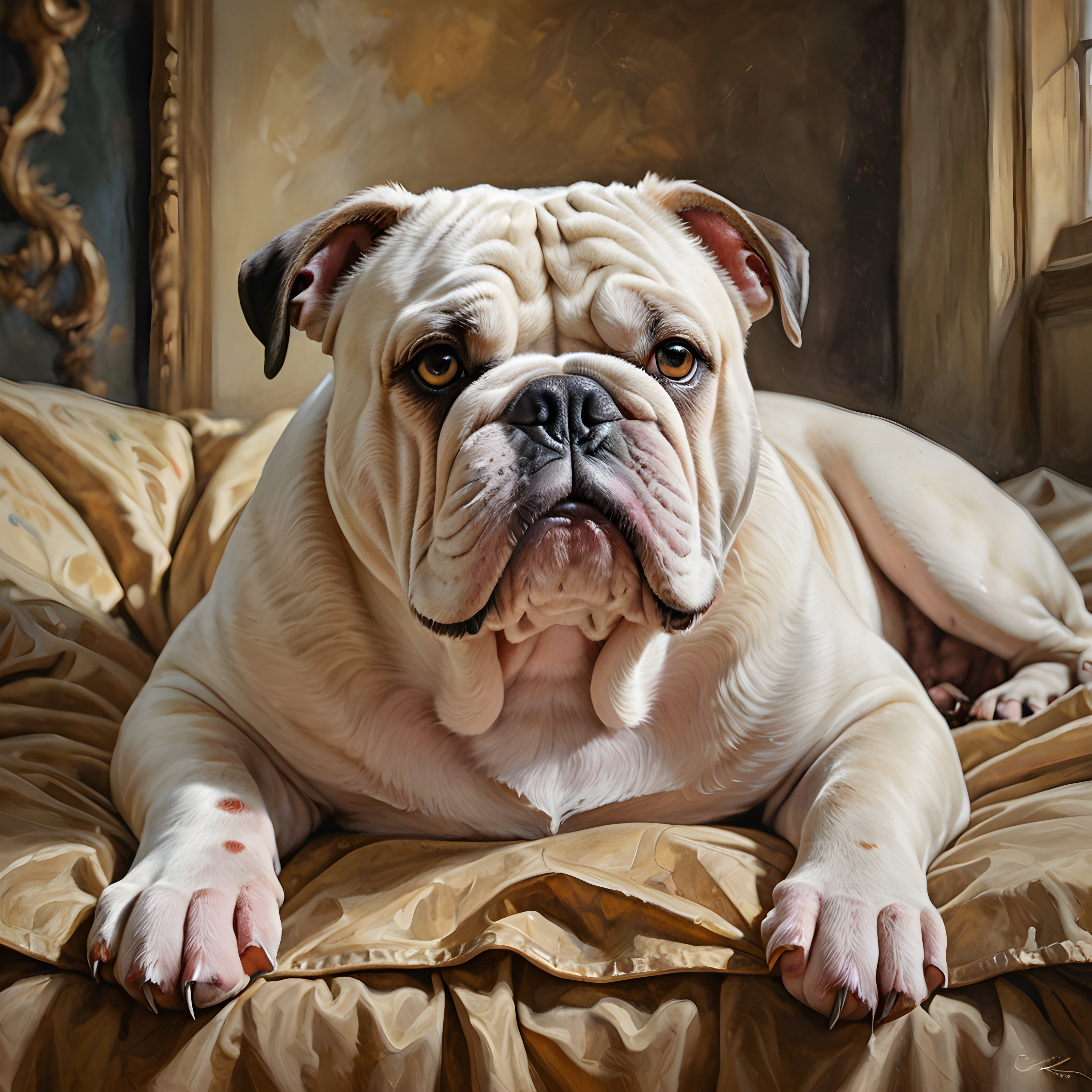 Duke Bulldog — Watercolor (Sleepy)