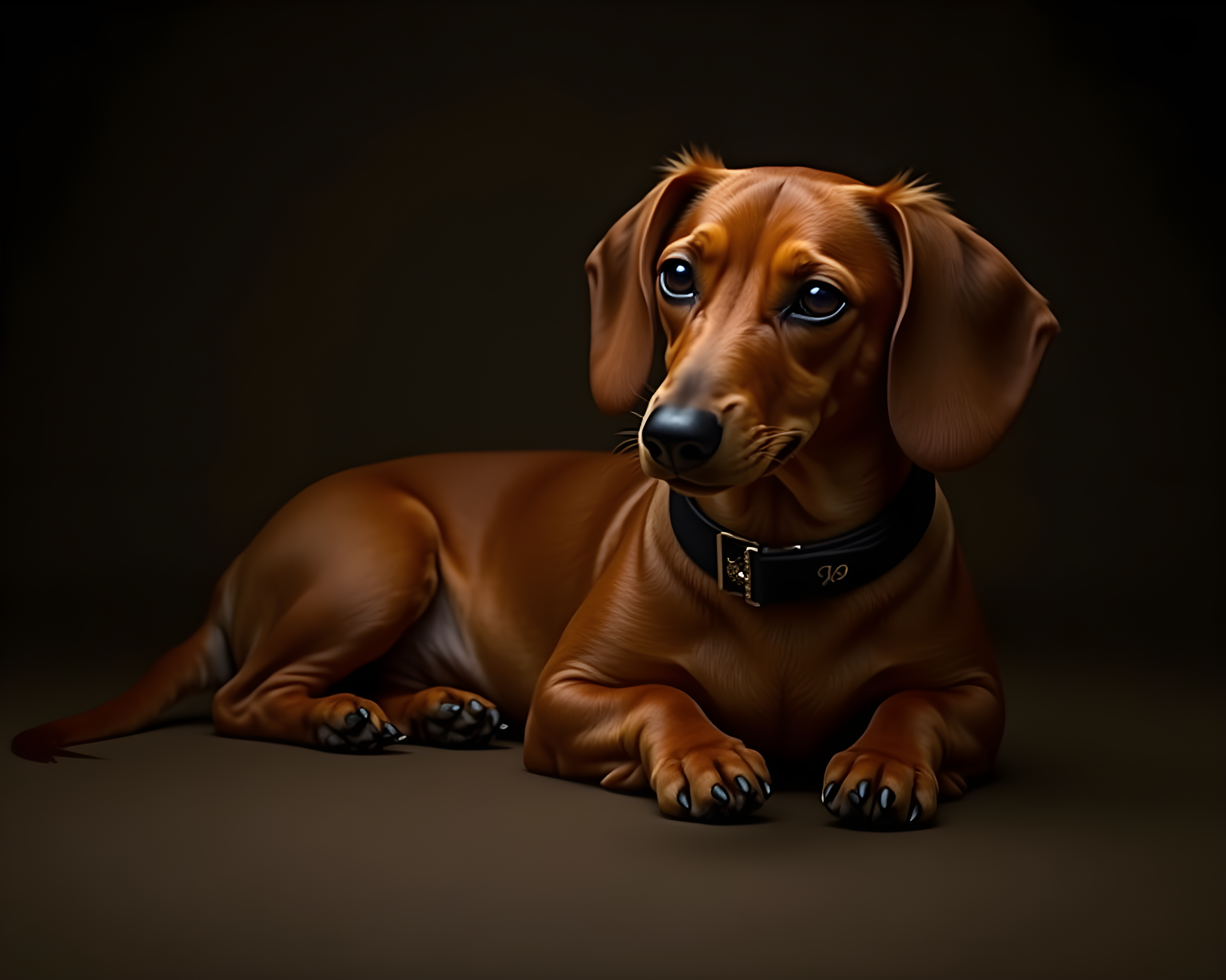 Gold Collared Dachshund — Hyper-Realistic (Aesthetic)