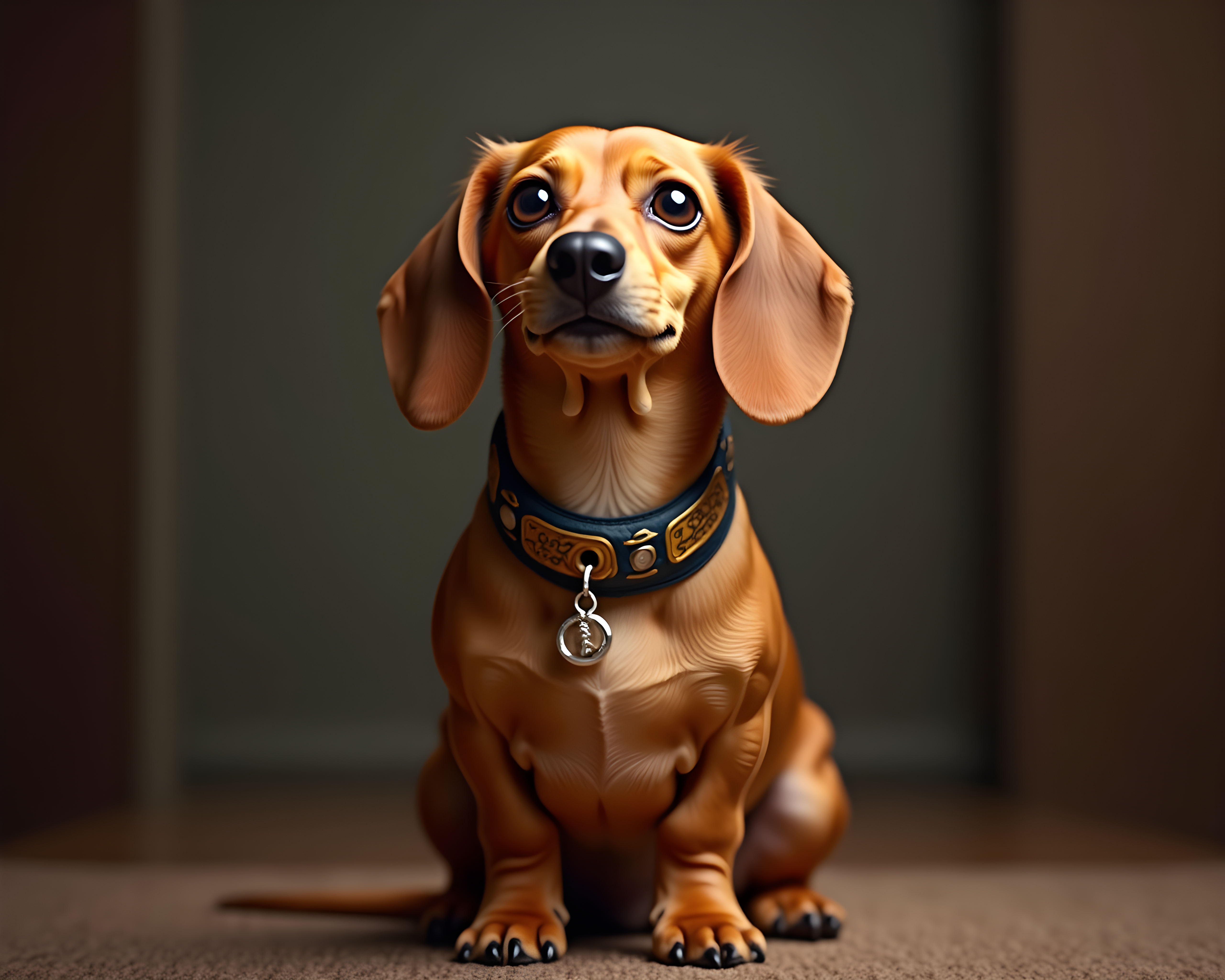 Gold Collared Dachshund — Hyper-Realistic (Funny)