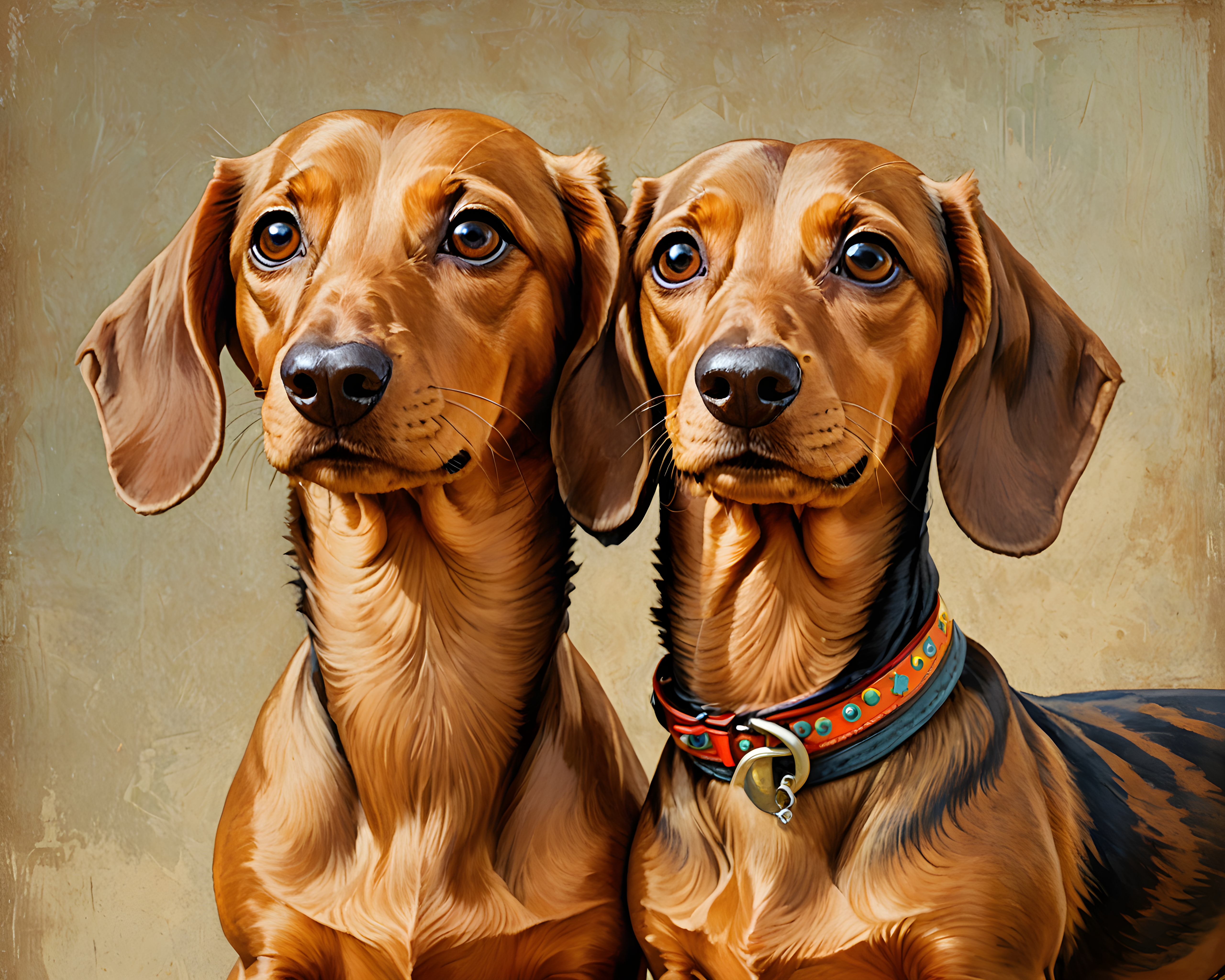Gold Collared Dachshund — Retro (Energetic)