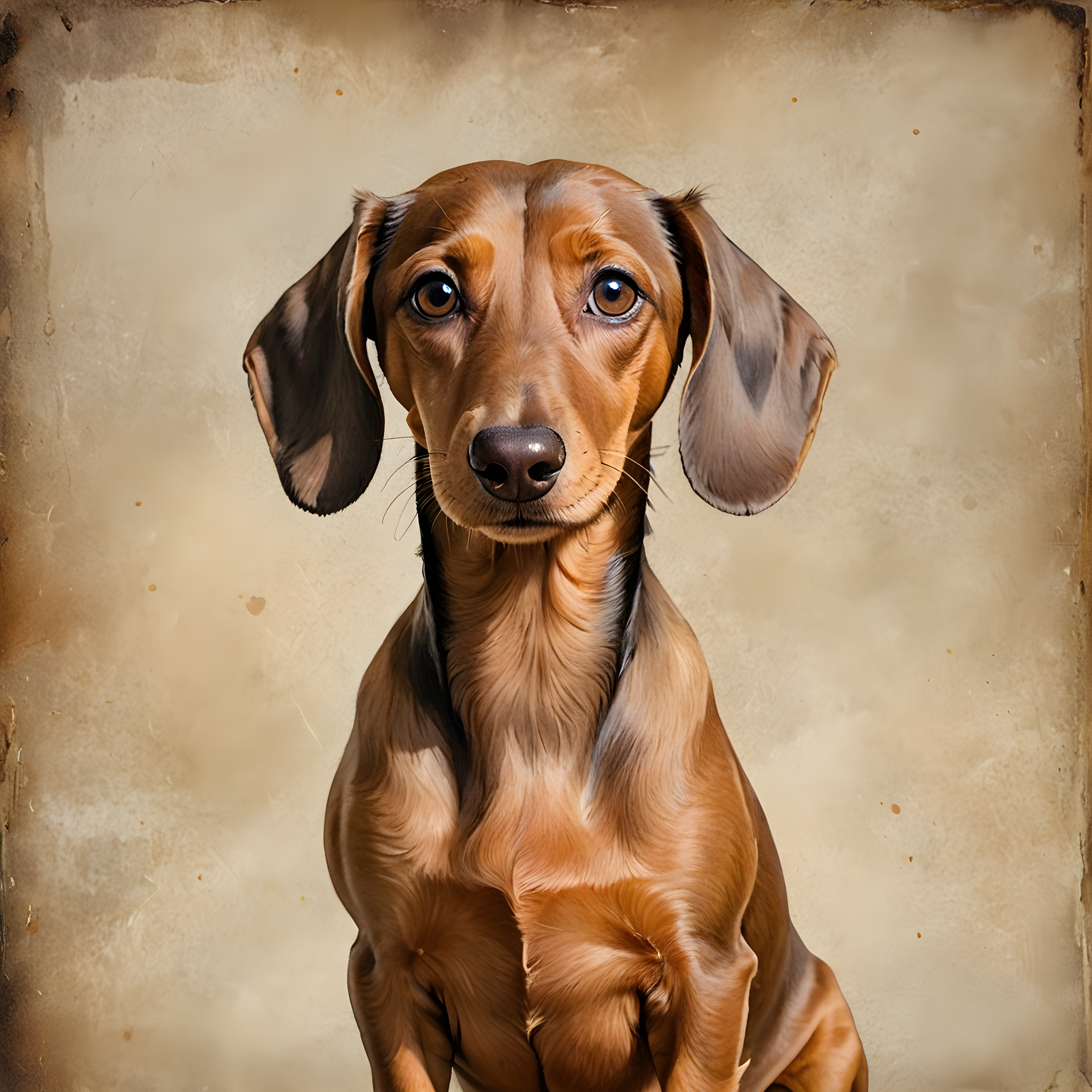 Gold Collared Dachshund — Watercolor (Aesthetic)