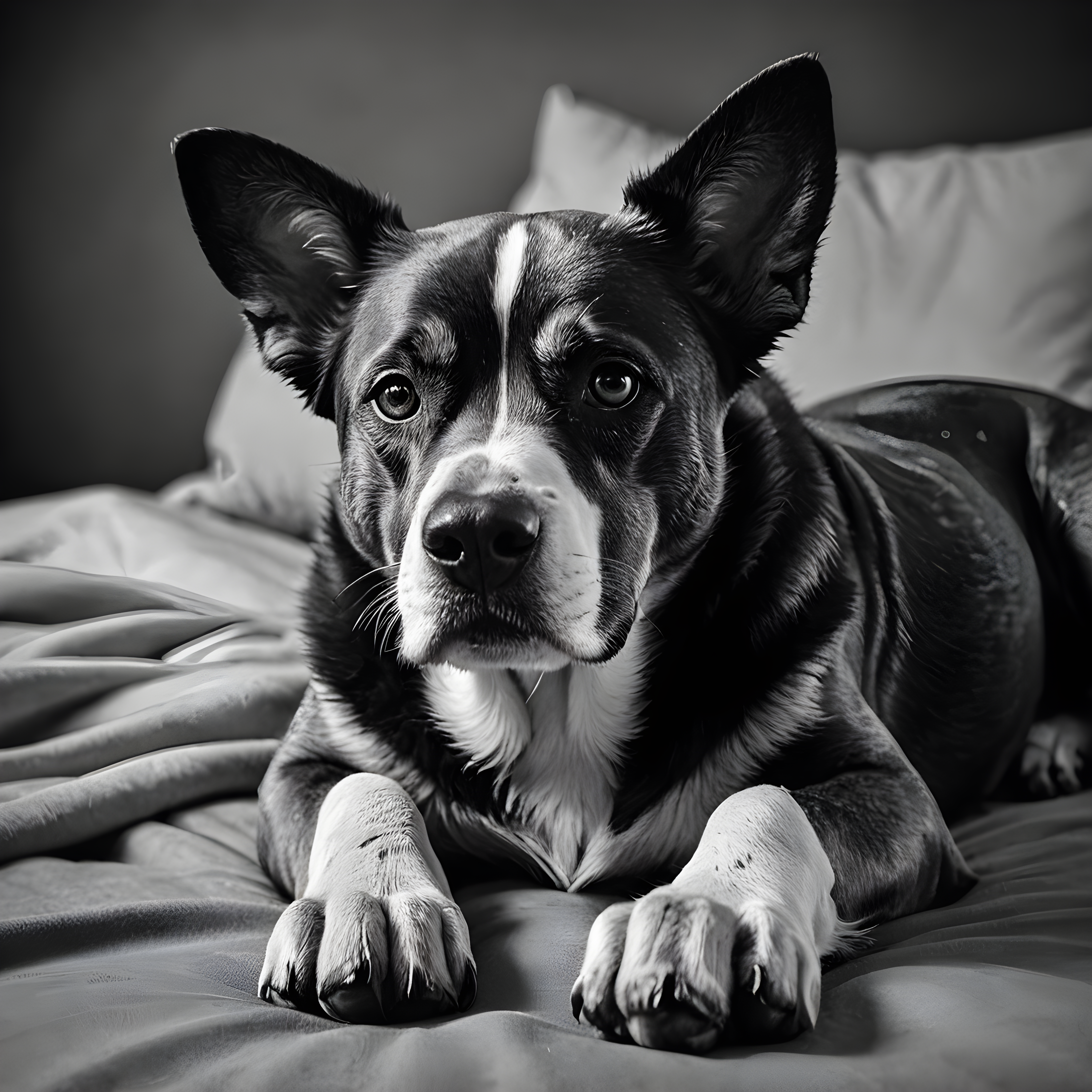 King Dog — Black & White (Playful)