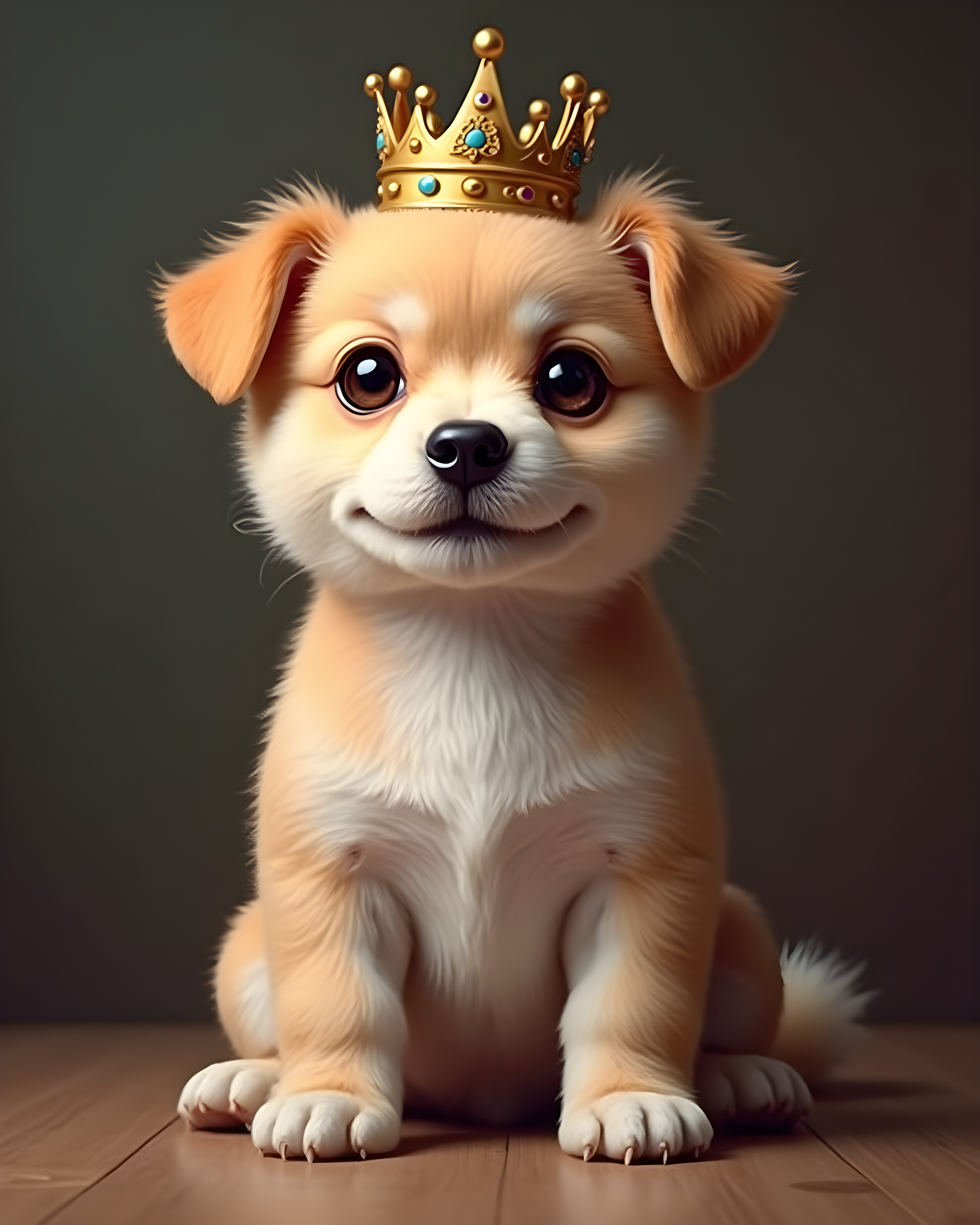 King Dog — Hyper-Realistic (Cute)