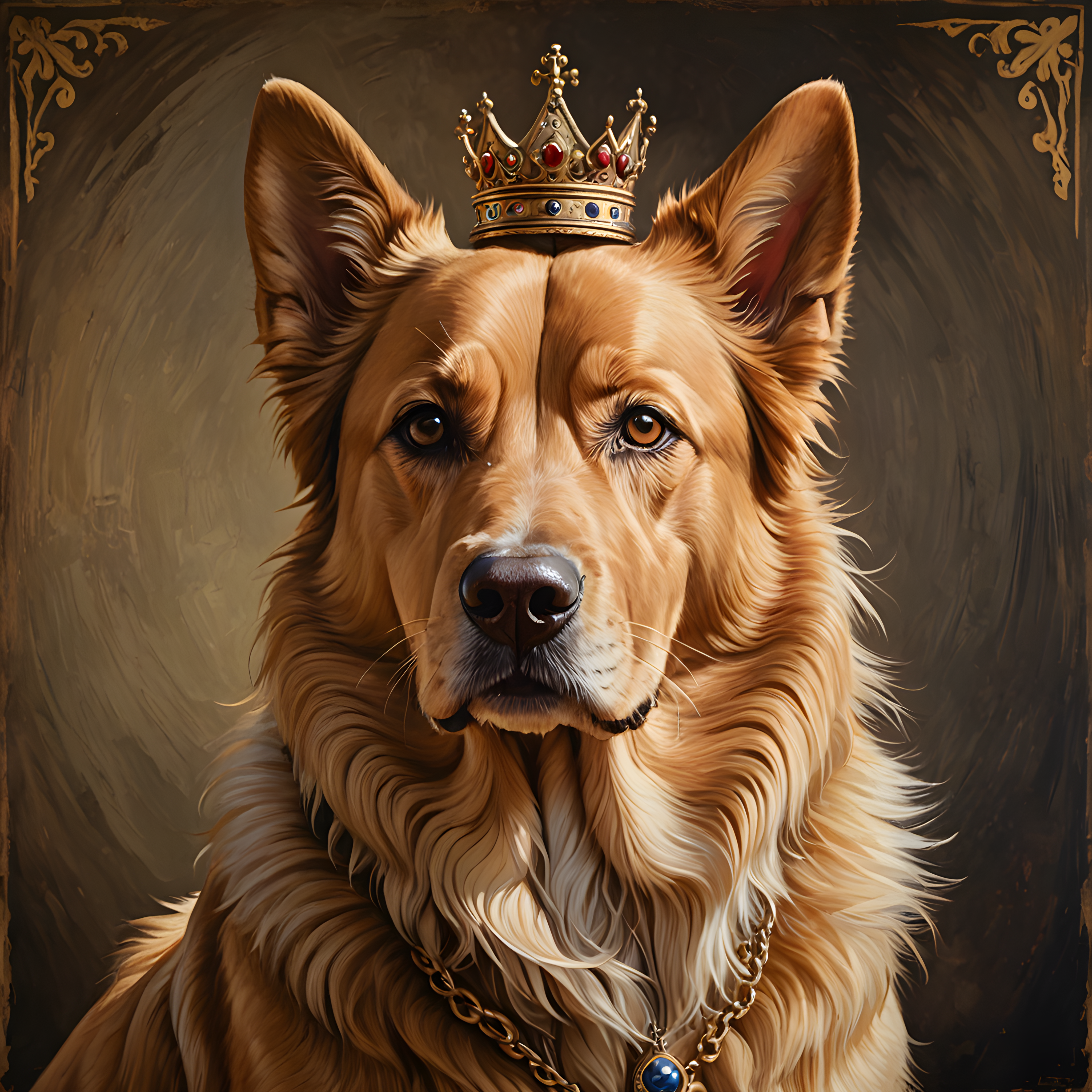 King Dog — Line Art (Emotional)