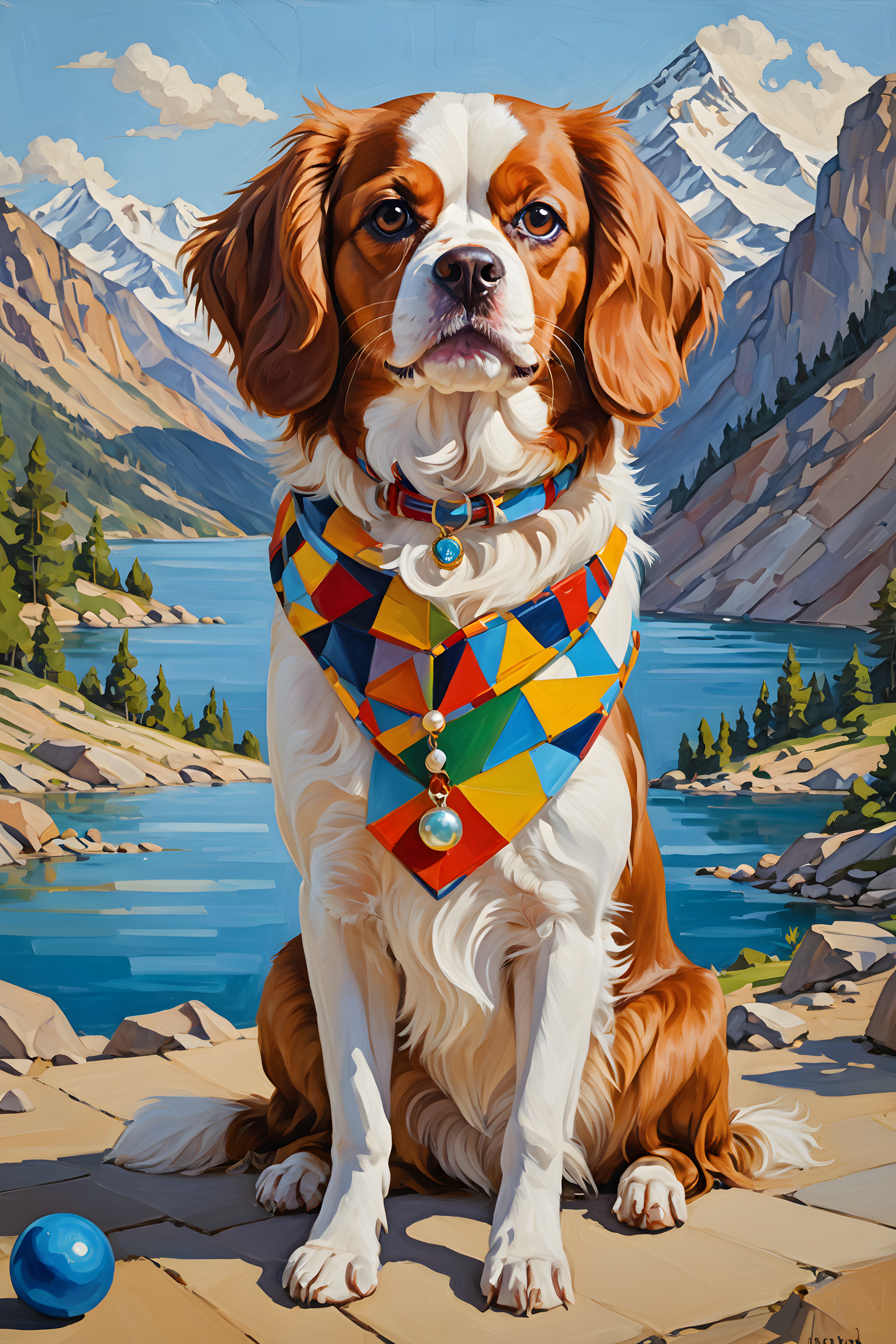 Pearl Adorned Cavalier — Abstract (Playful)