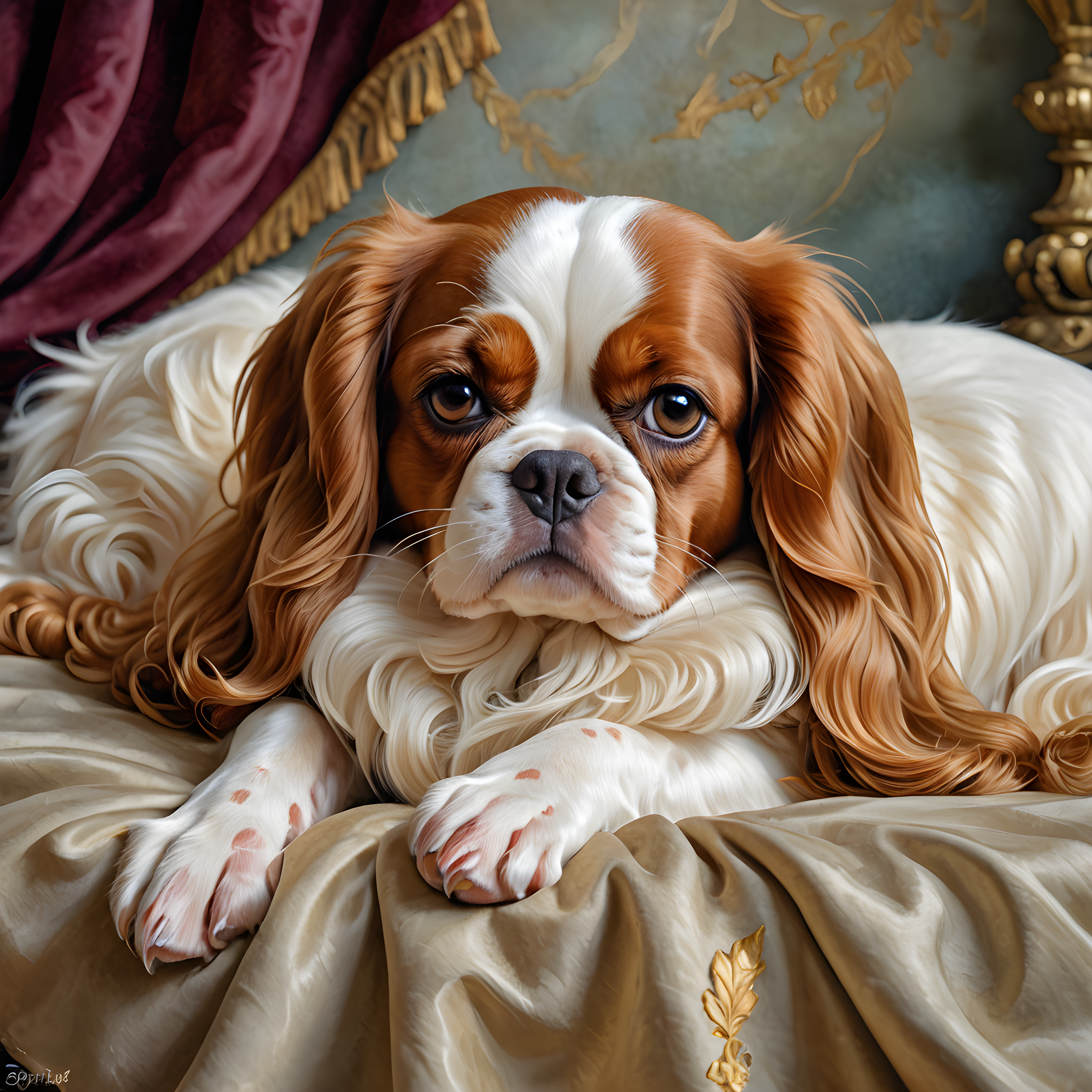 Pearl Adorned Cavalier — Watercolor (Luxury)