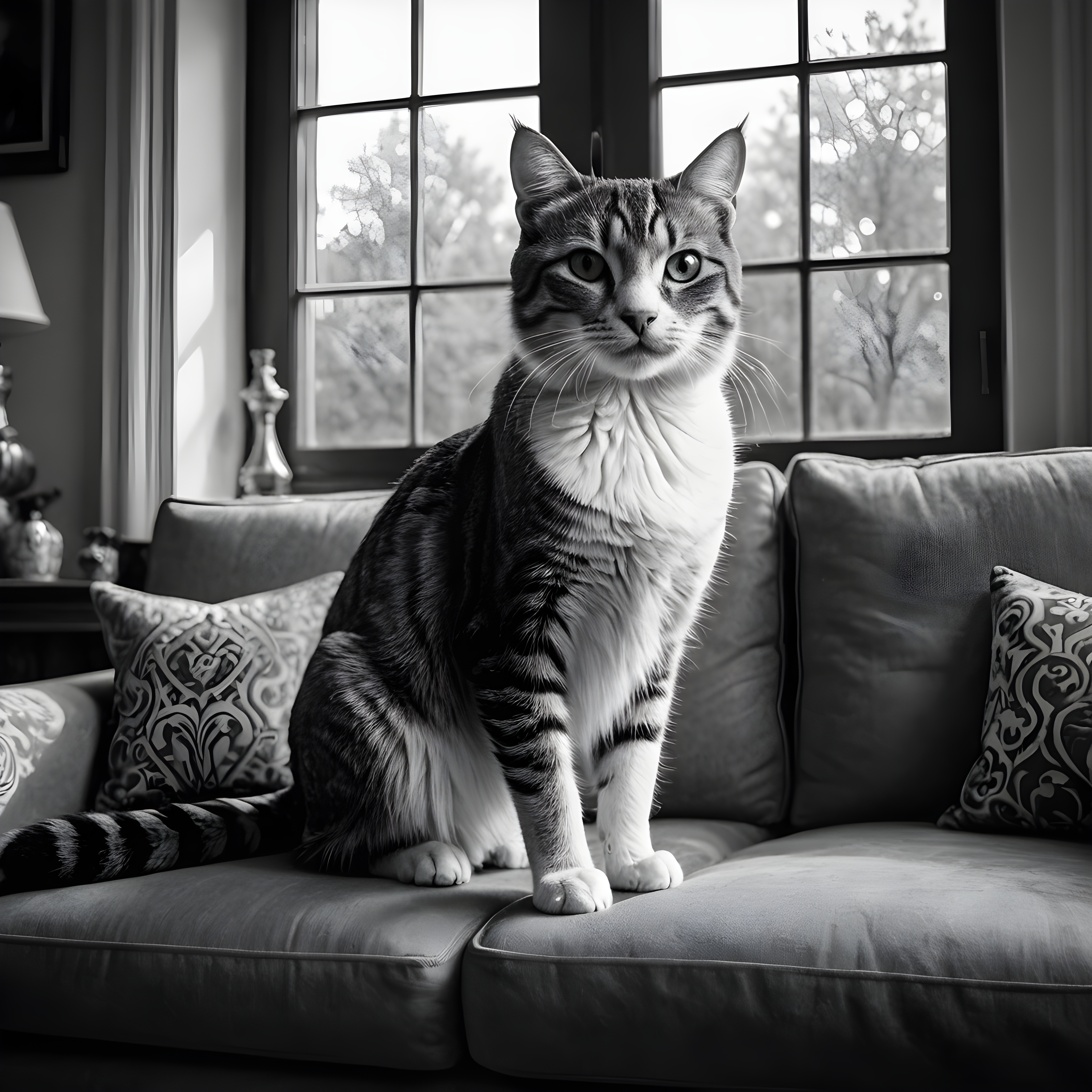 Queen Cat — Black & White (Lifestyle)